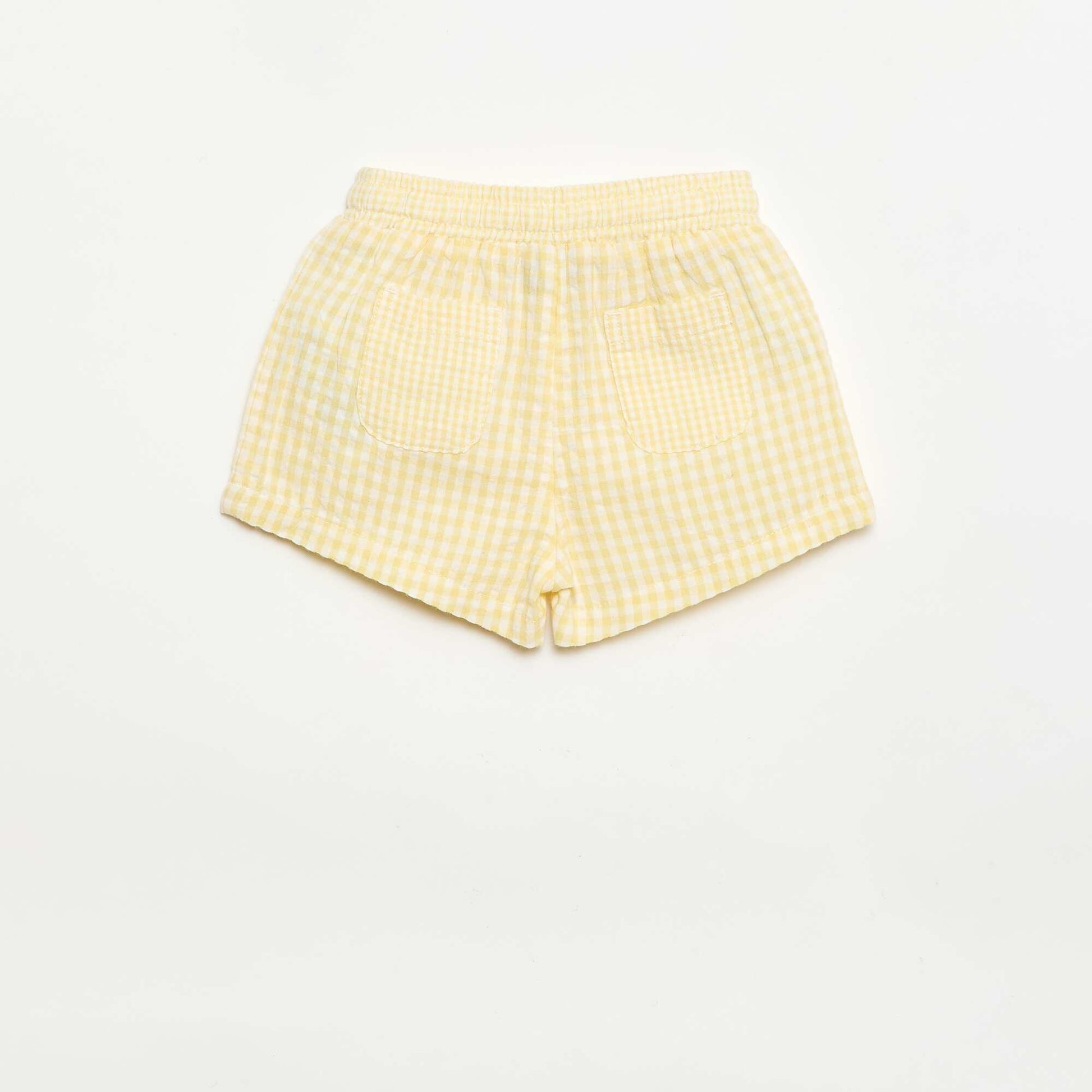 Short en seersucker motif Vichy JAUNE