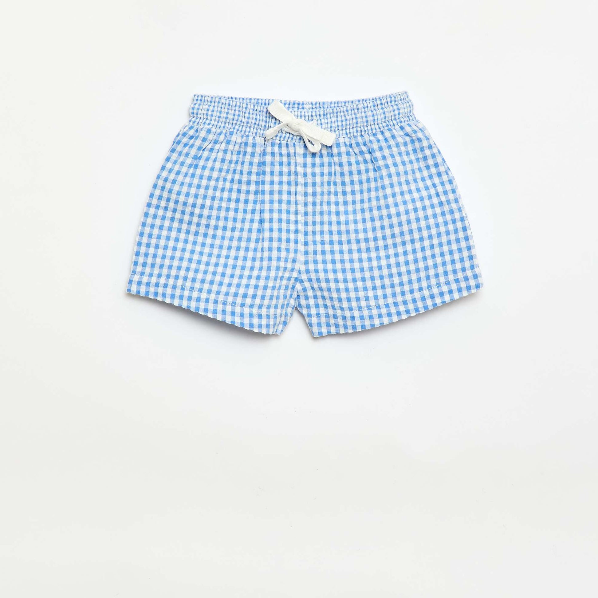 Short en seersucker motif Vichy BLEU