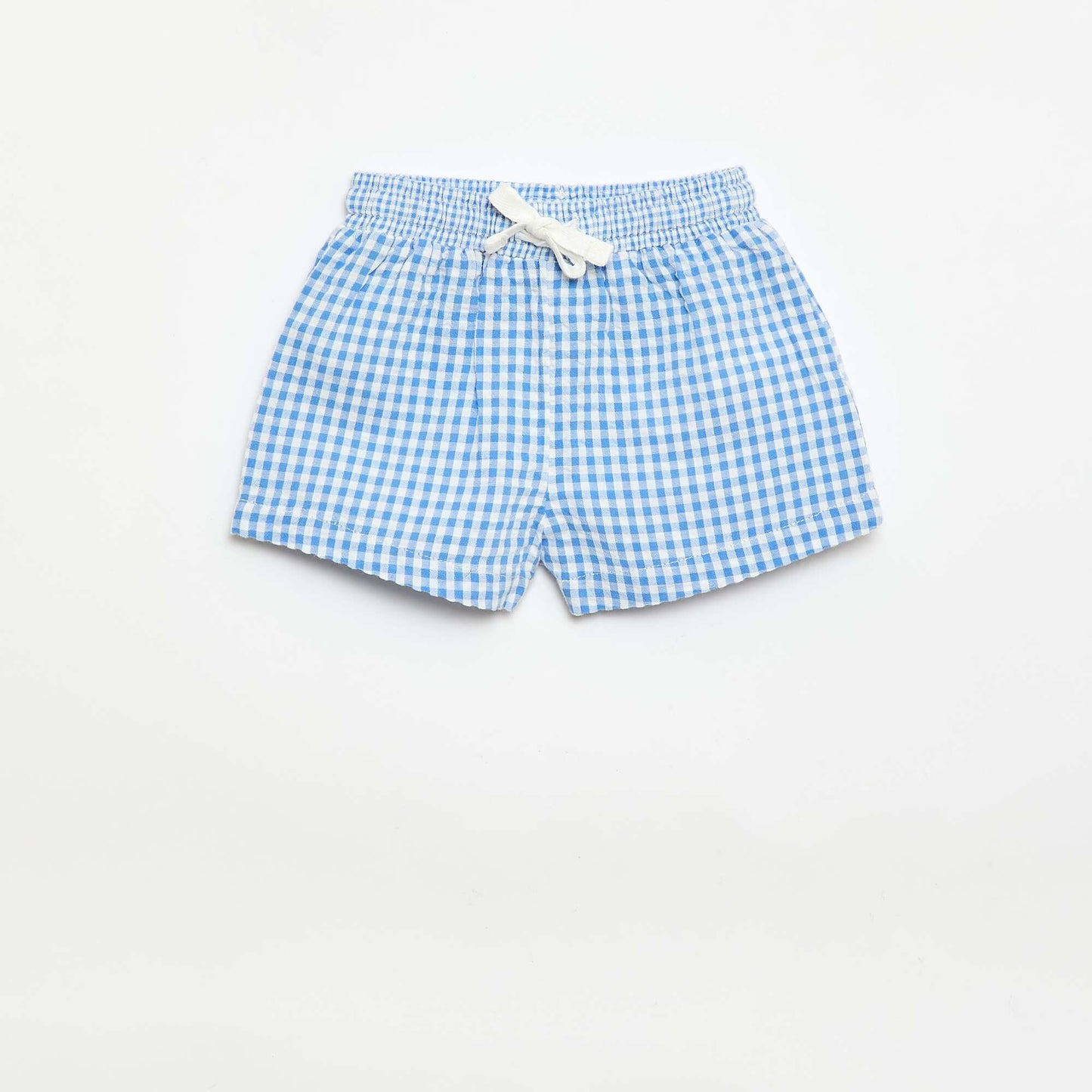 Short en seersucker motif Vichy BLEU