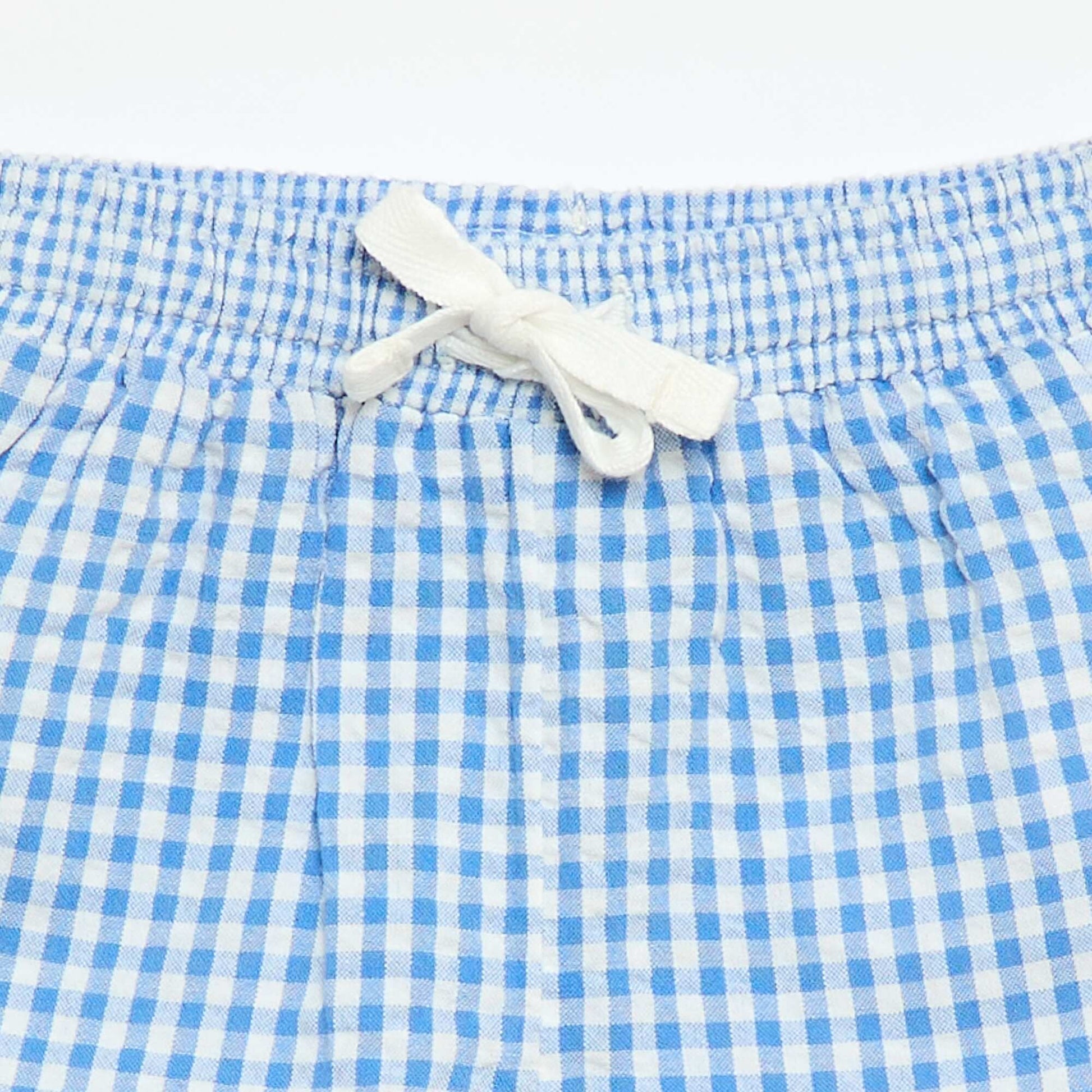 Short en seersucker motif Vichy BLEU