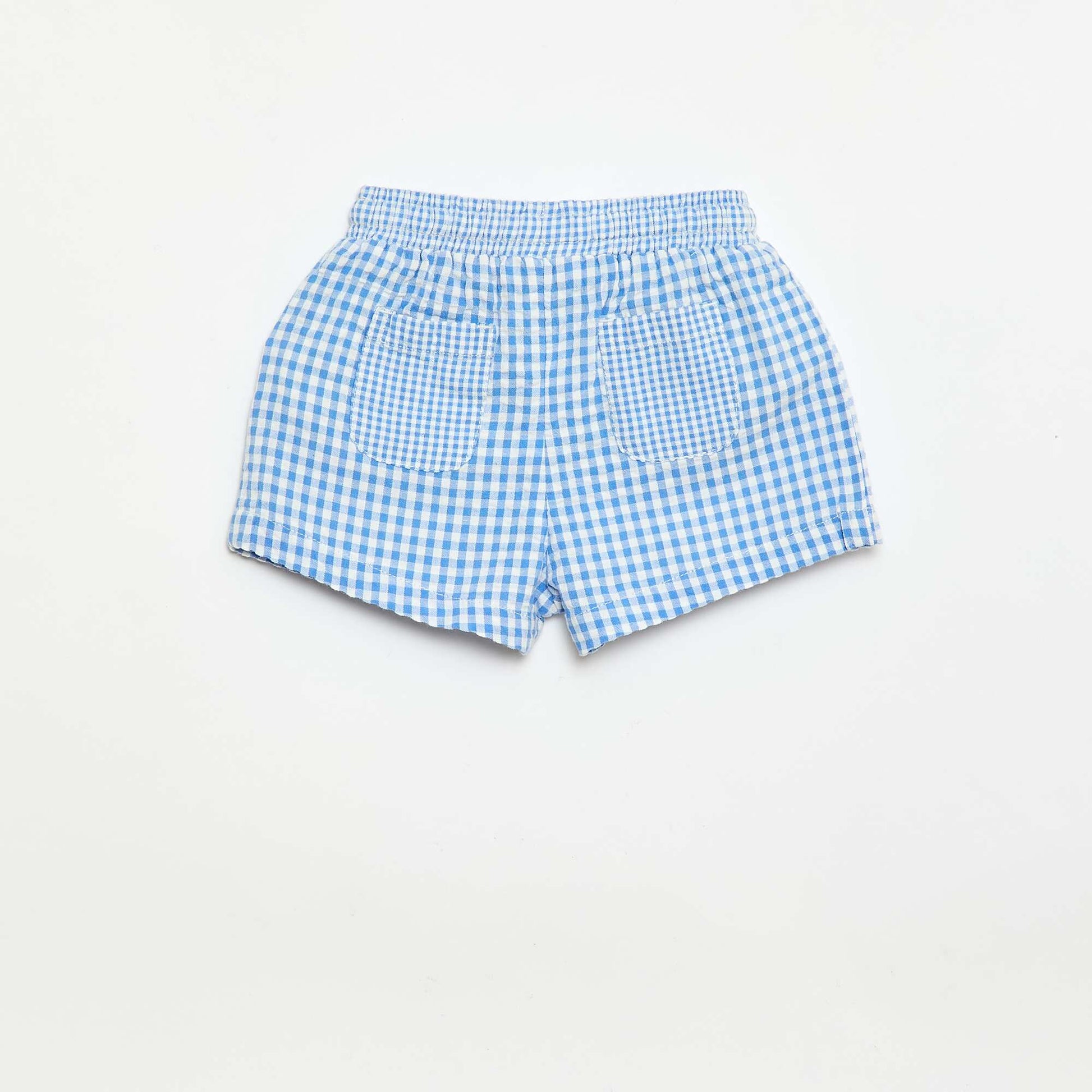 Short en seersucker motif Vichy BLEU