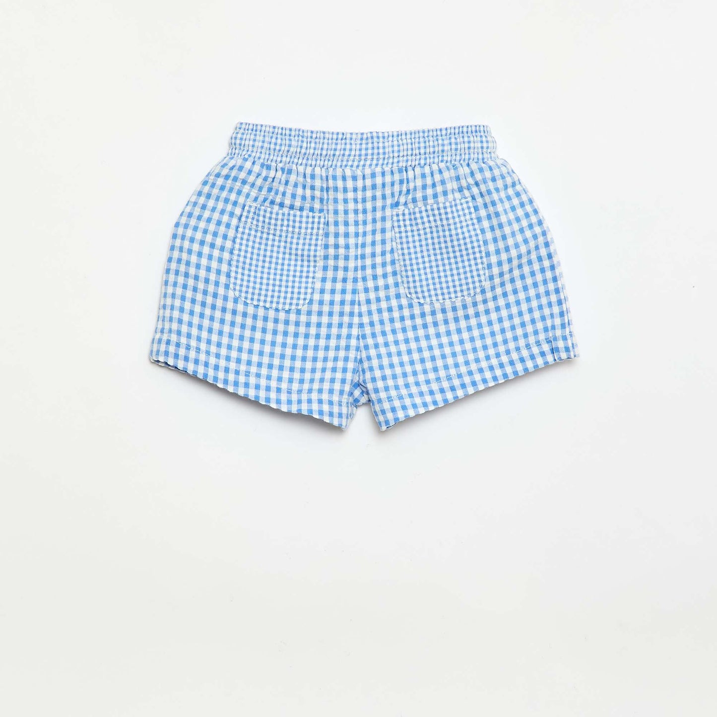 Short en seersucker motif Vichy BLEU