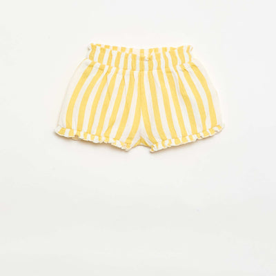 Short à motif avec base volantée JAUNE