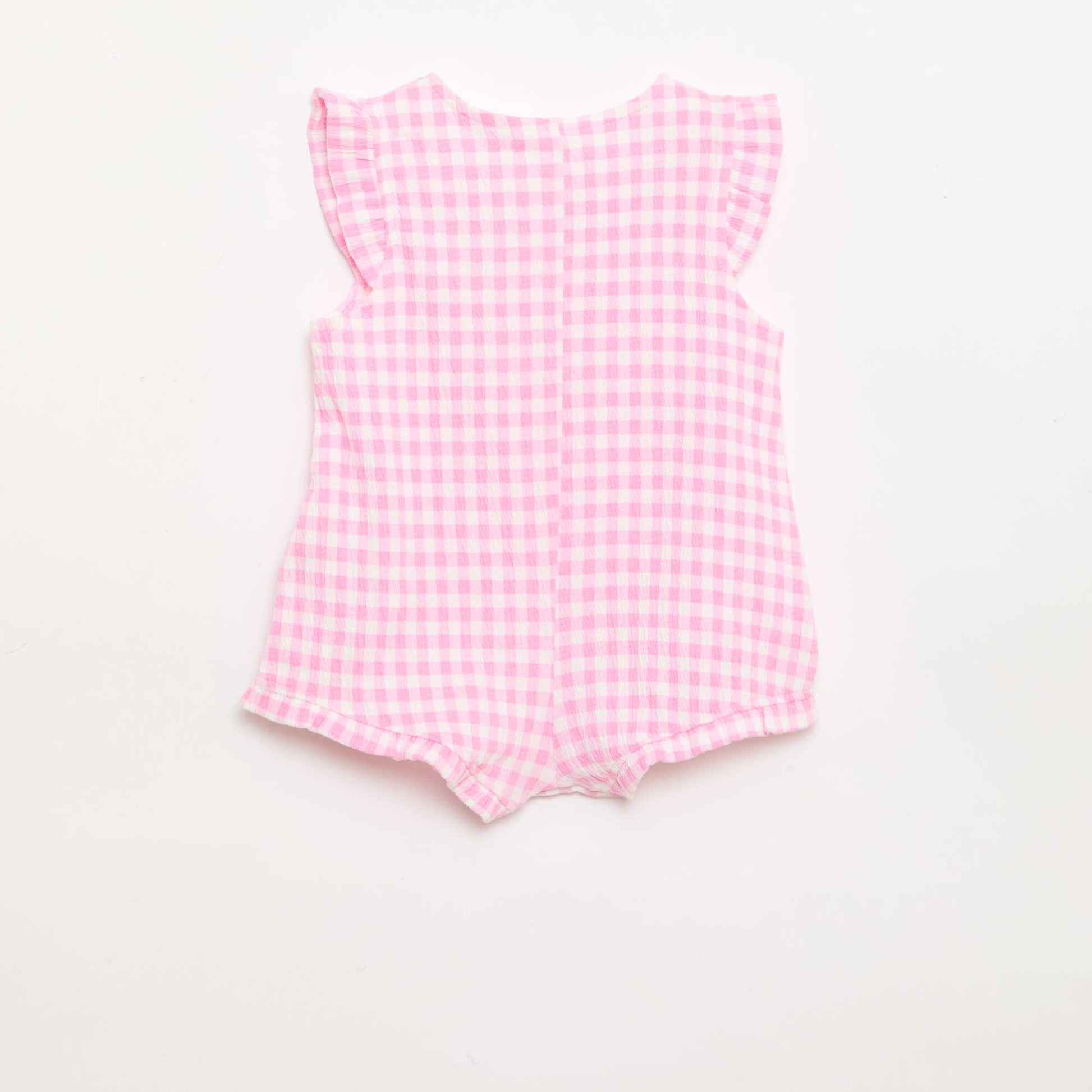 Combinaison short en jersey de coton avec volants aux manches ROSE