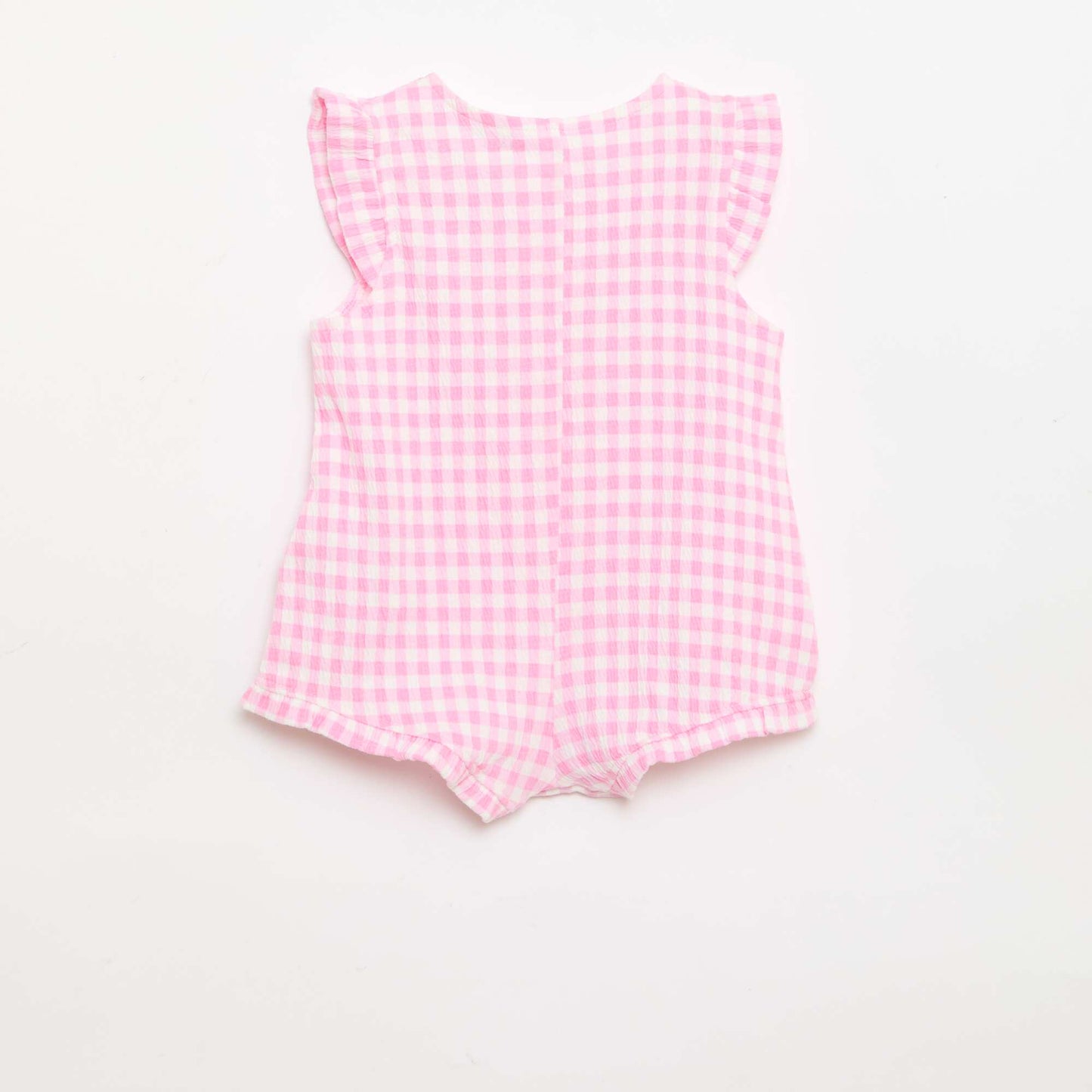 Combinaison short en jersey de coton avec volants aux manches ROSE