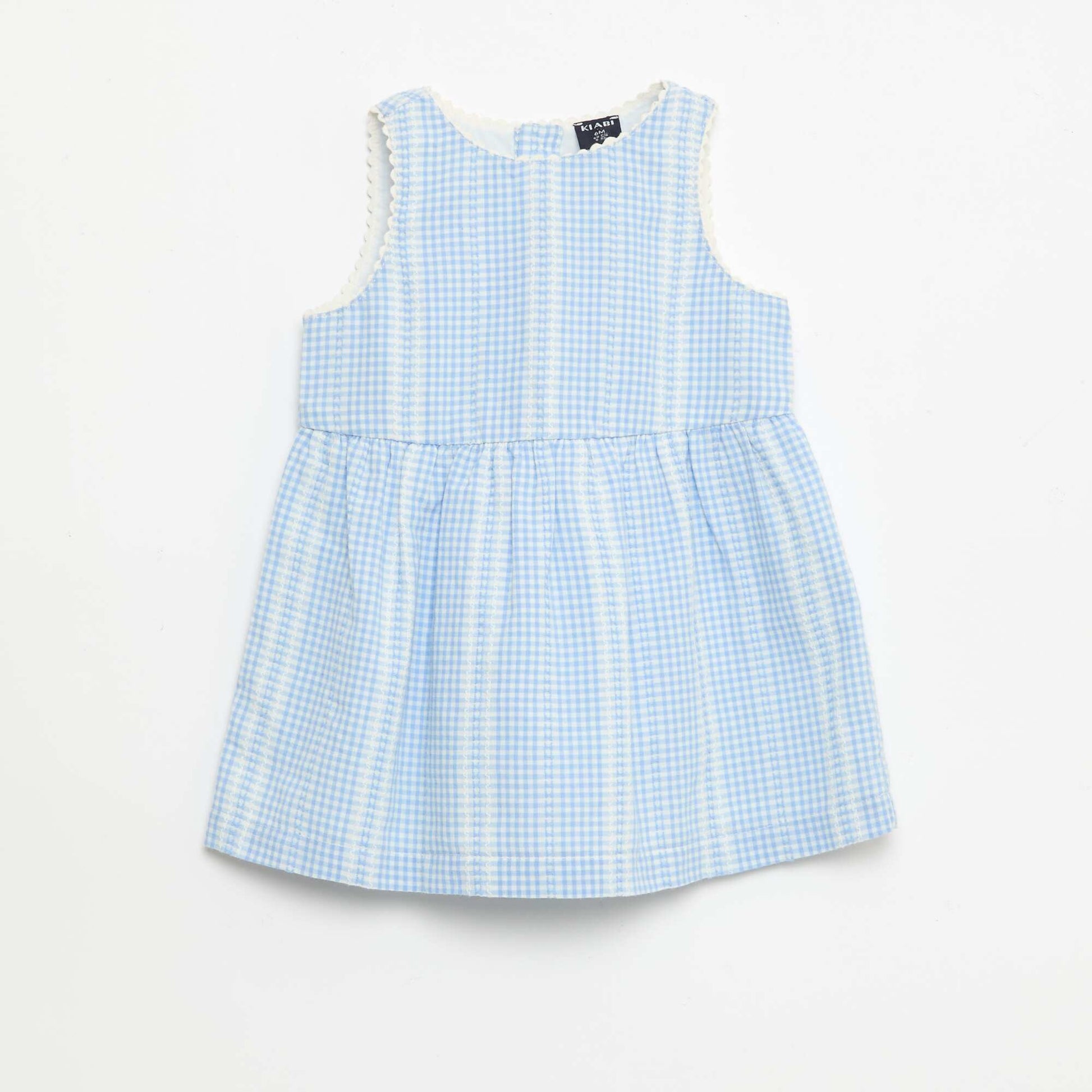 Robe vichy en gaze de coton BLEU