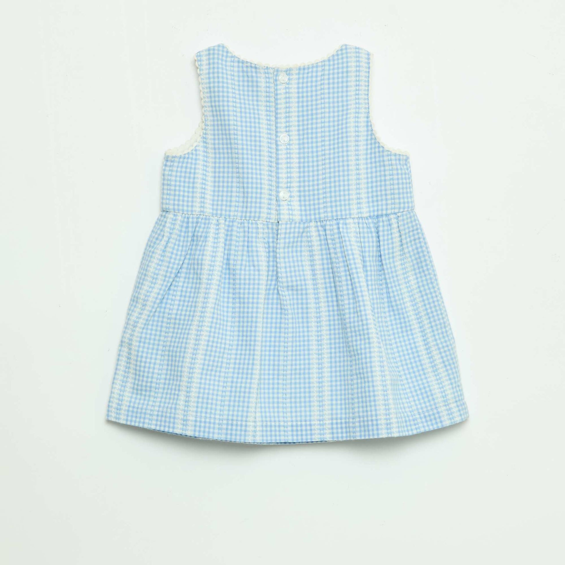 Robe vichy en gaze de coton BLEU