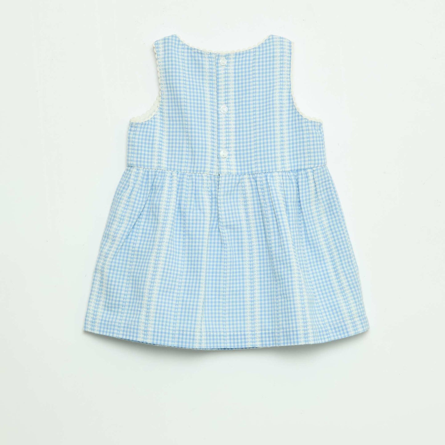 Robe vichy en gaze de coton BLEU