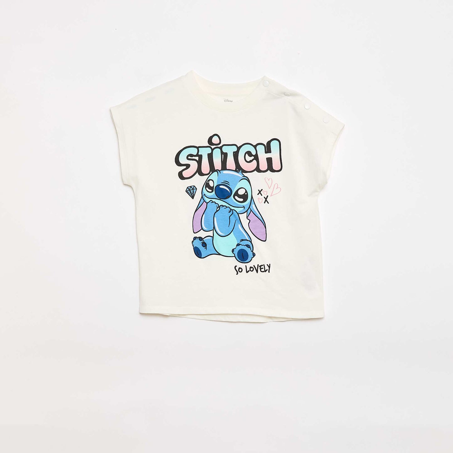 Tee-shirt manches courtes 'Stitch' - Collection facile à enfiler BLANC