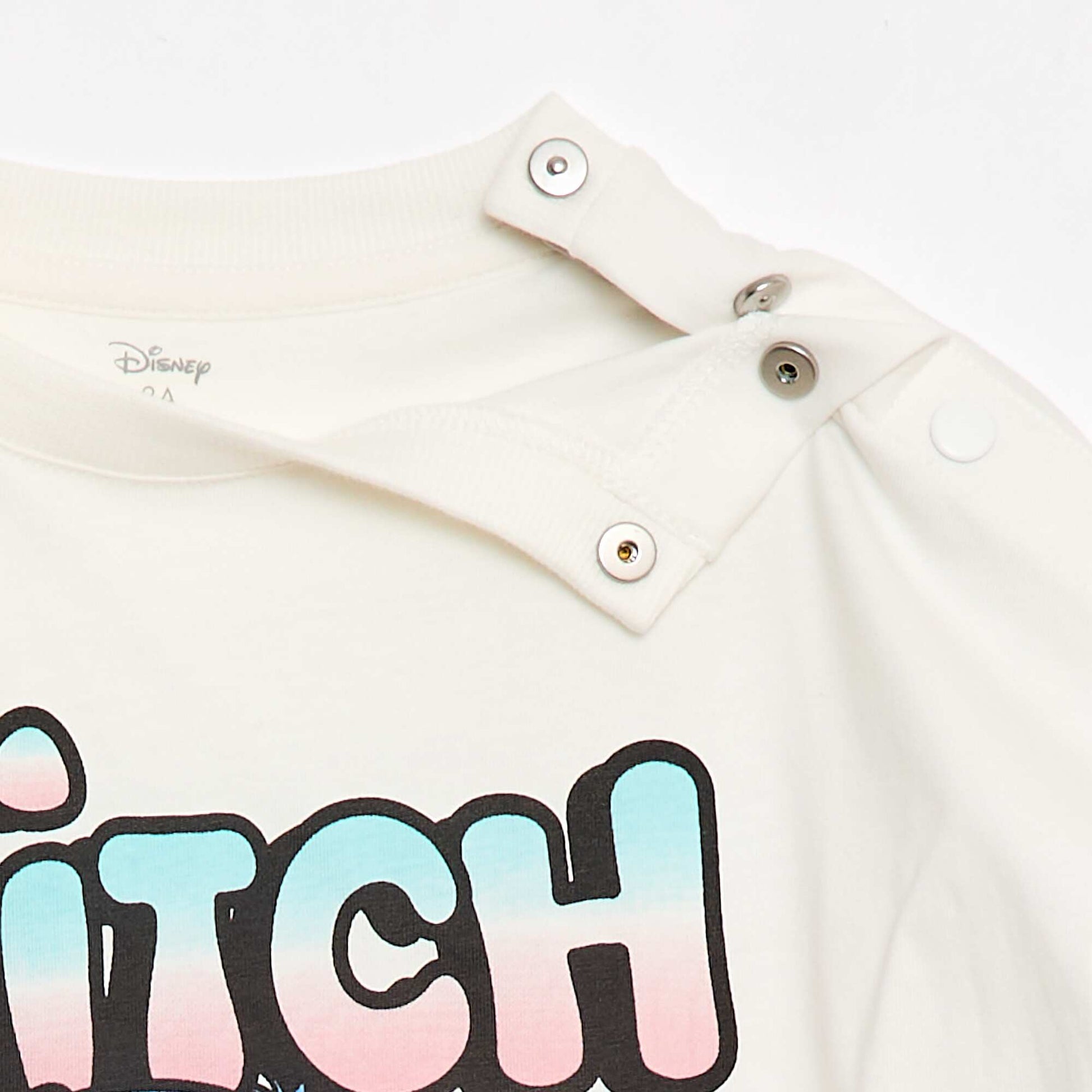 Tee-shirt manches courtes 'Stitch' - Collection facile à enfiler BLANC