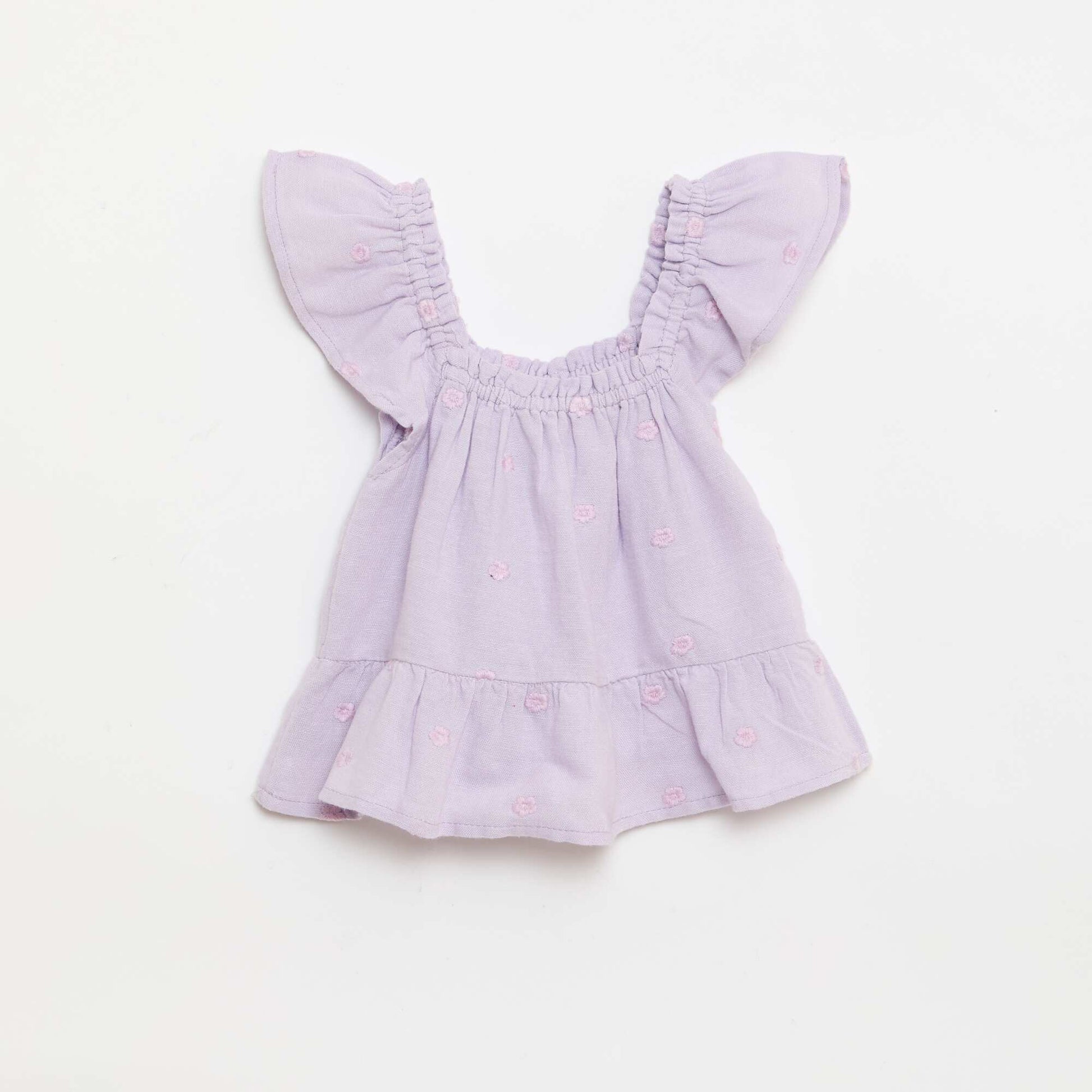 Blouse brodée sans manches VIOLET