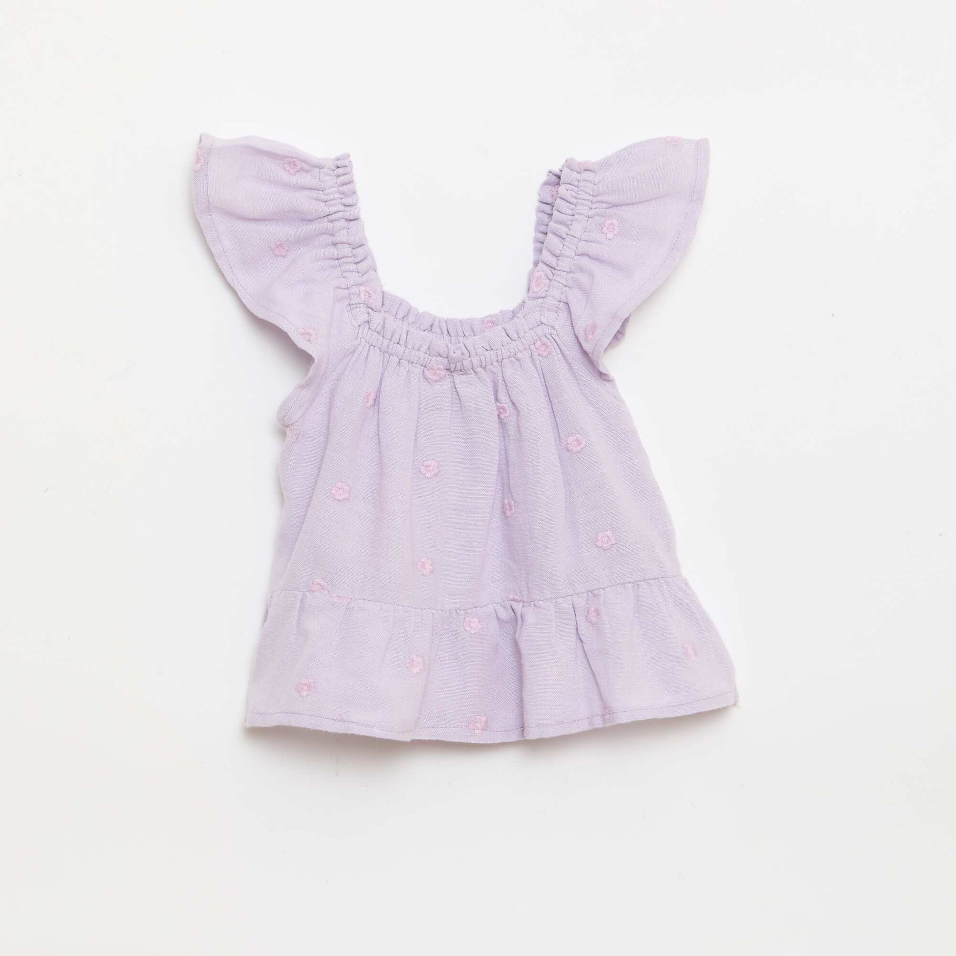 Blouse brodée sans manches VIOLET