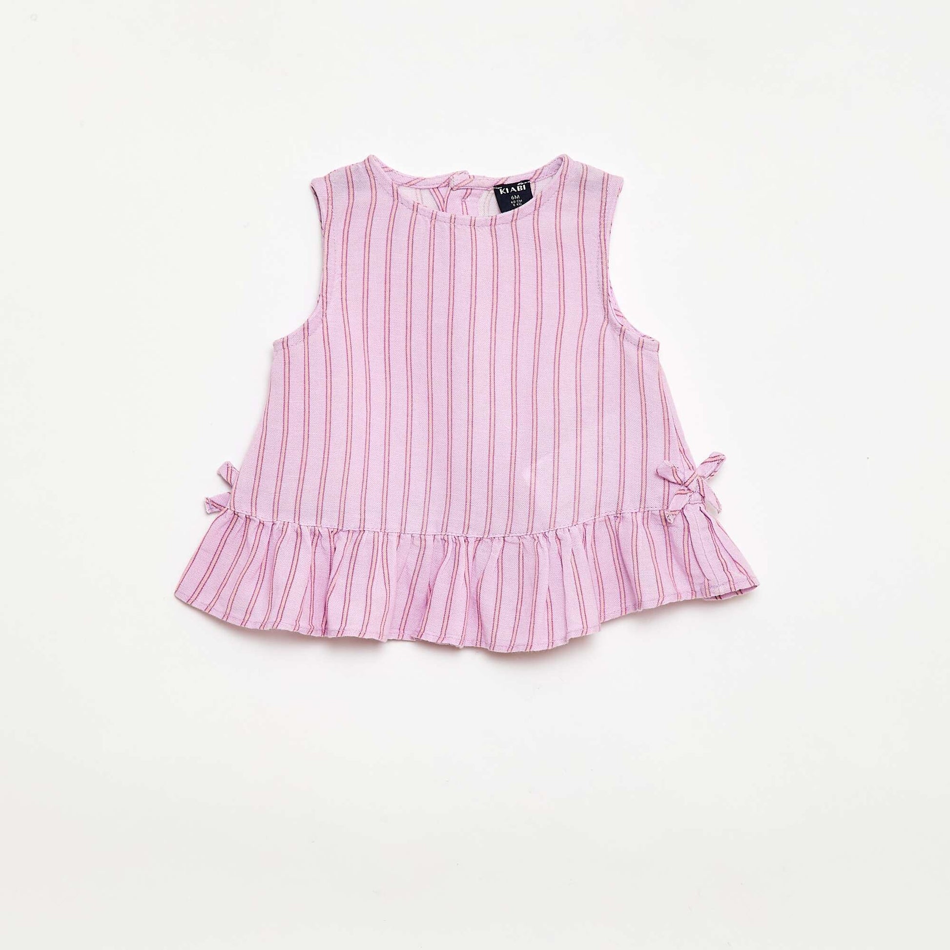 Blouse sans manches avec volants et nœuds VIOLET