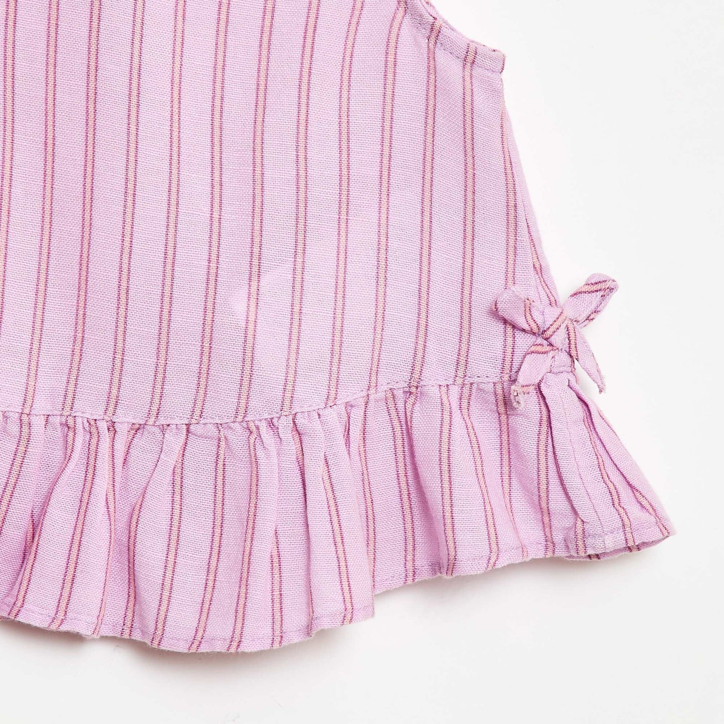 Blouse sans manches avec volants et nœuds VIOLET