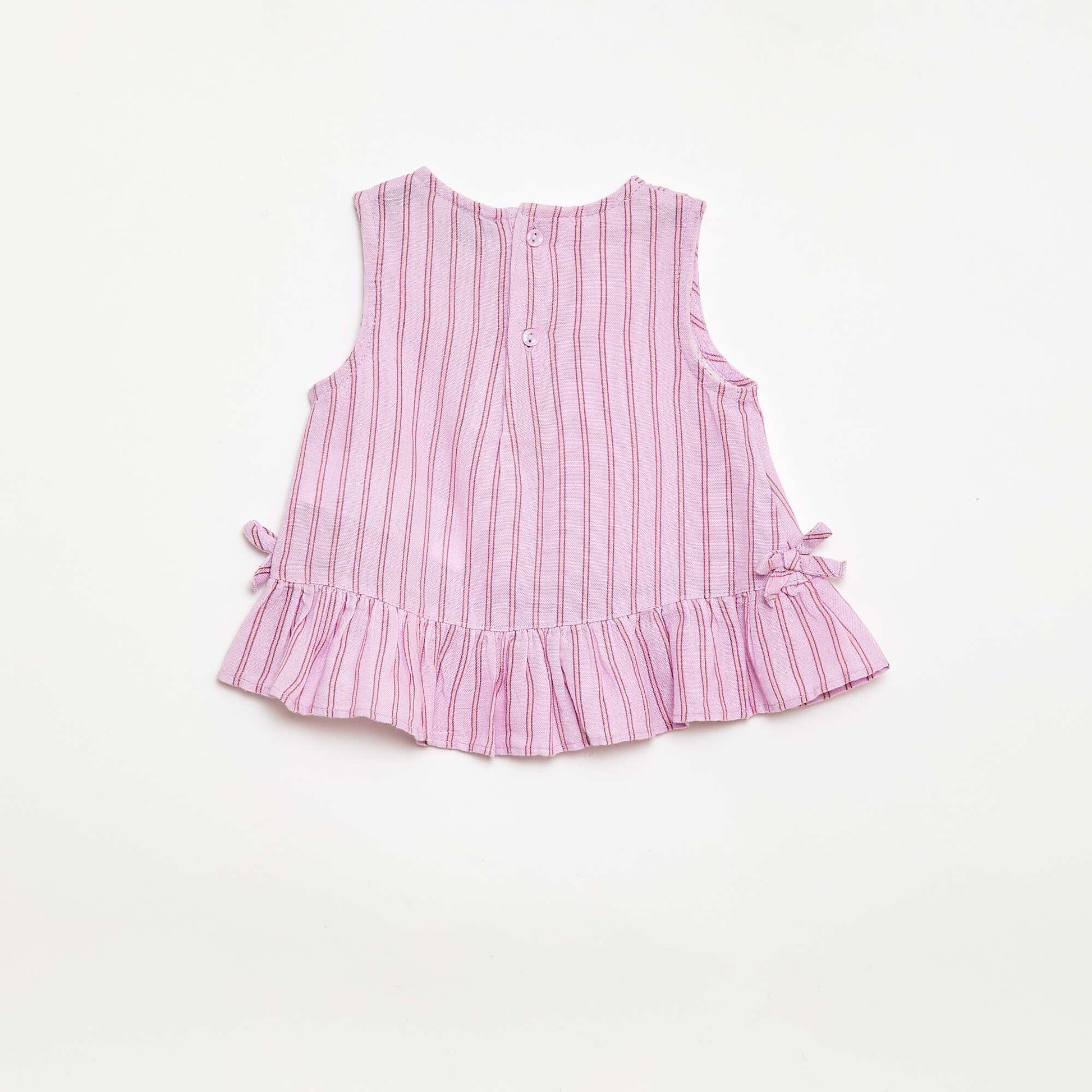 Blouse sans manches avec volants et nœuds VIOLET