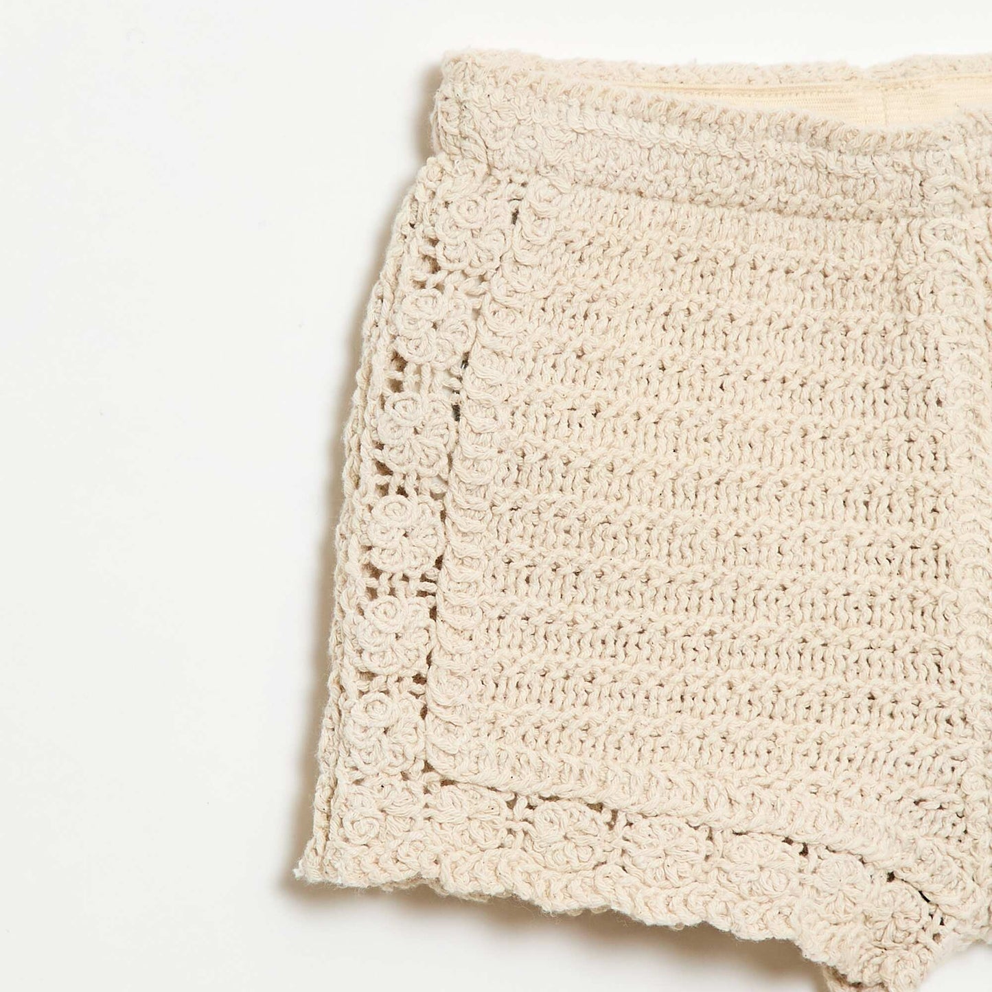 Short en crochet uni BEIGE