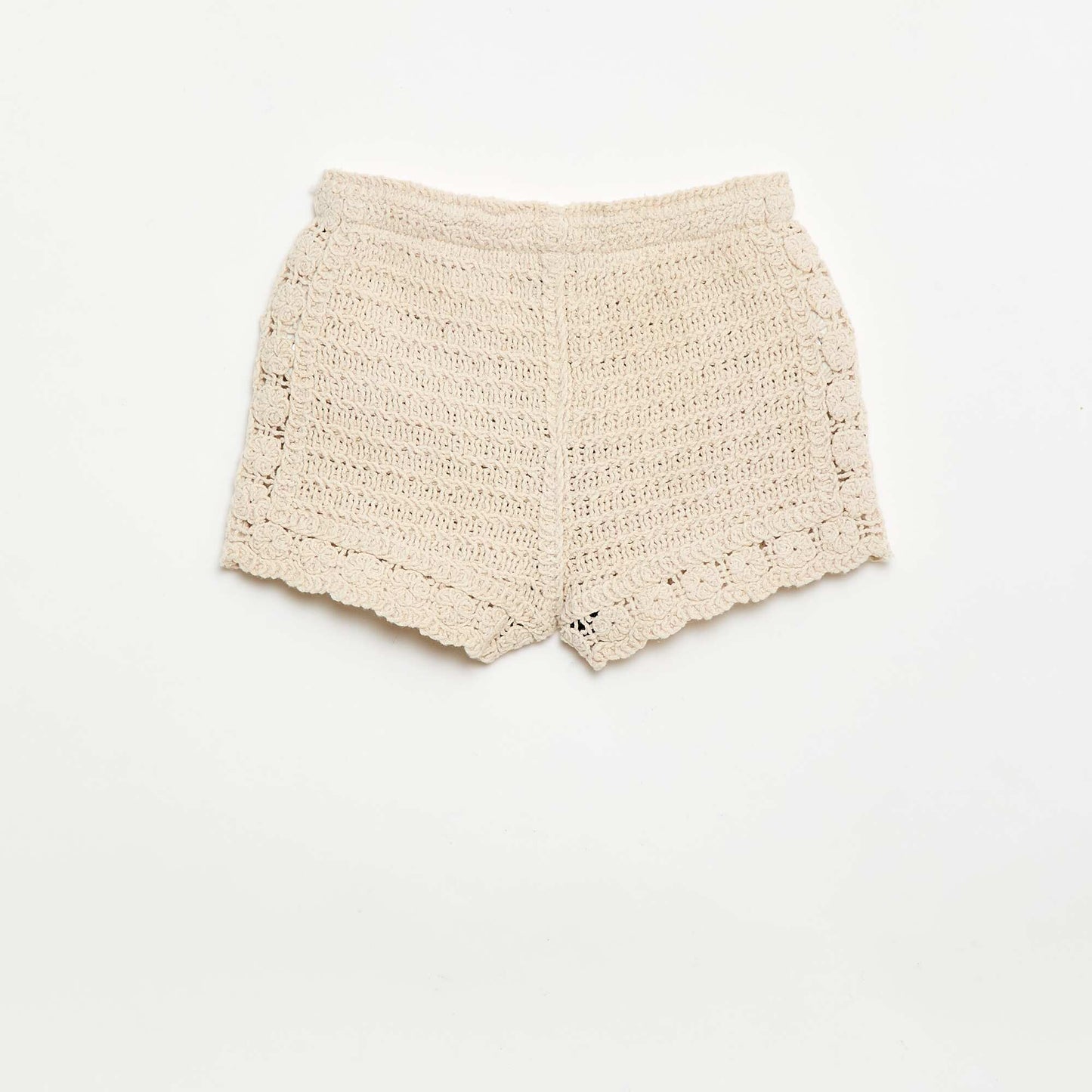Short en crochet uni BEIGE