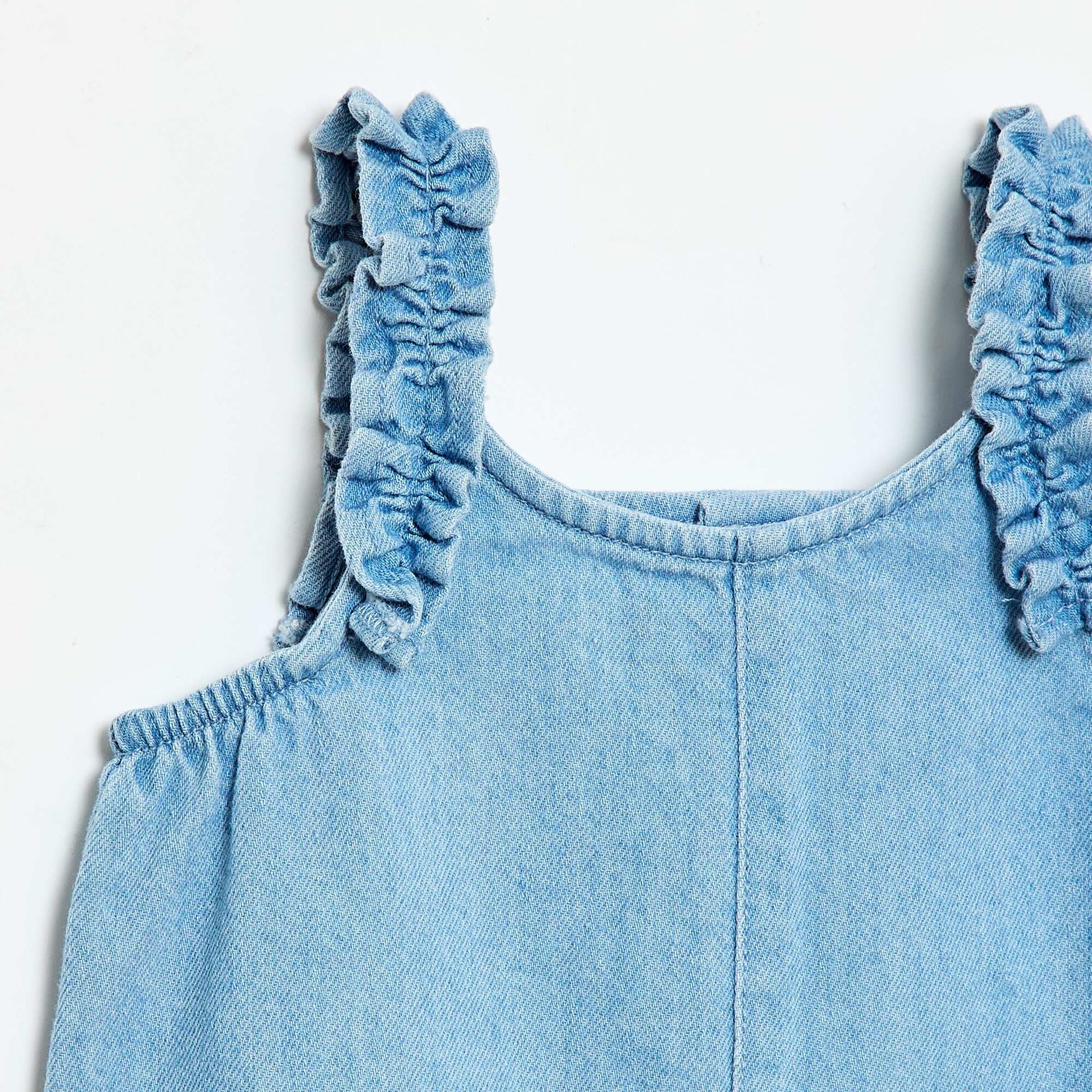 Combinaison short en denim BLEU
