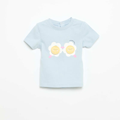 T-shirt à manches courtes avec imprimé BLEU