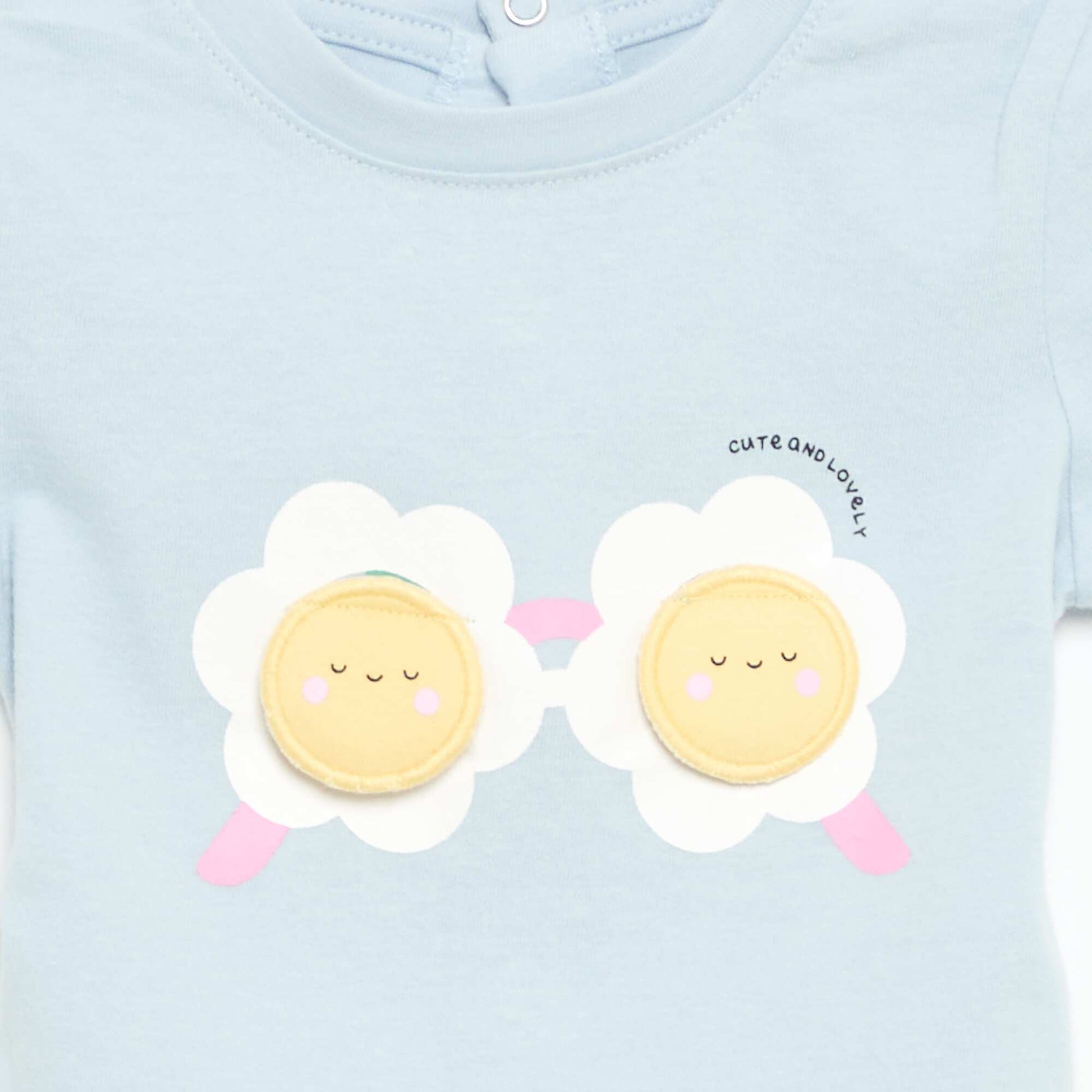 T-shirt à manches courtes avec imprimé BLEU