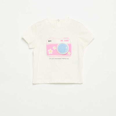 T-shirt à manches courtes avec imprimé BLANC