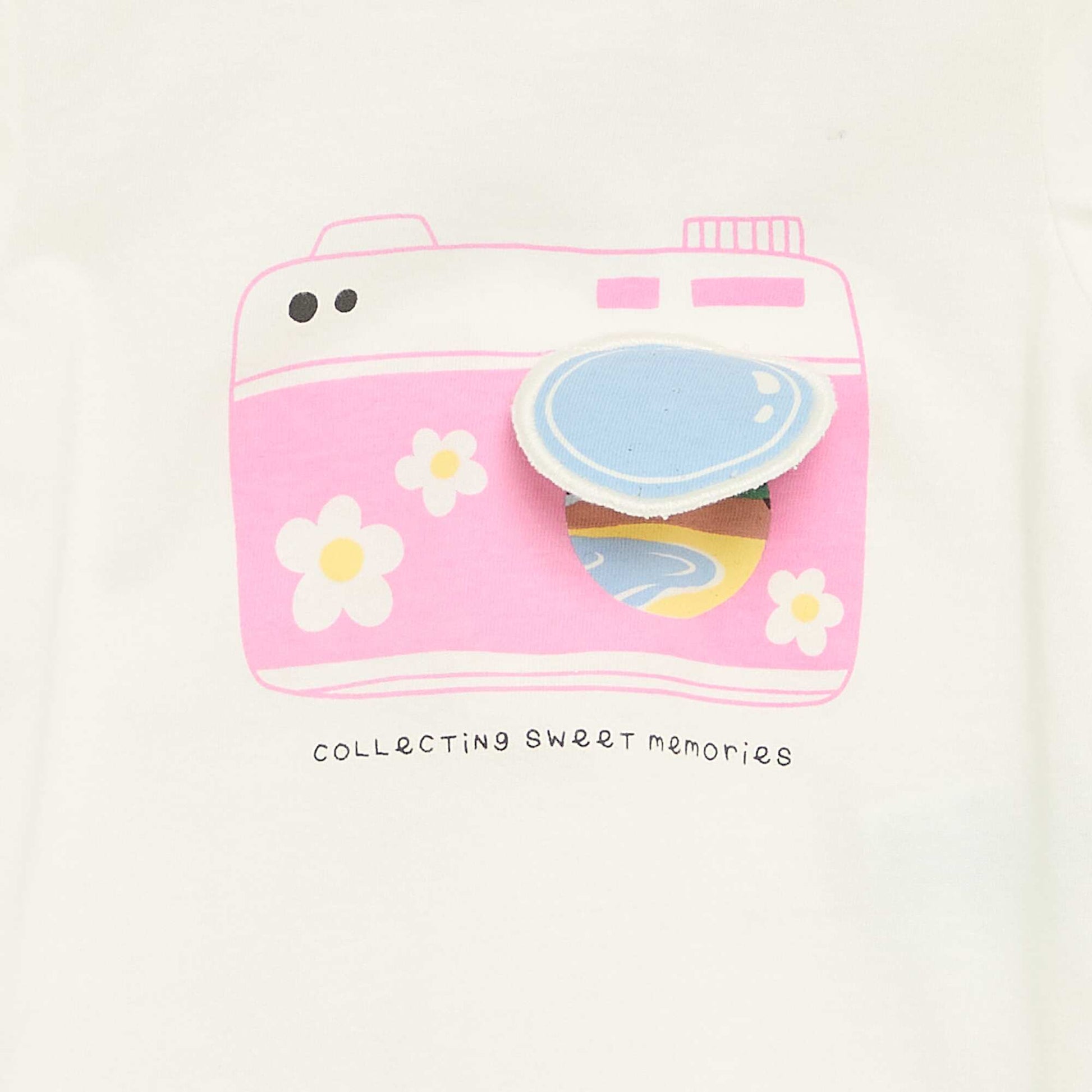 T-shirt à manches courtes avec imprimé BLANC
