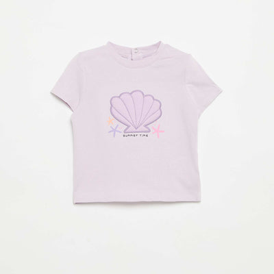 T-shirt à manches courtes avec imprimé VIOLET