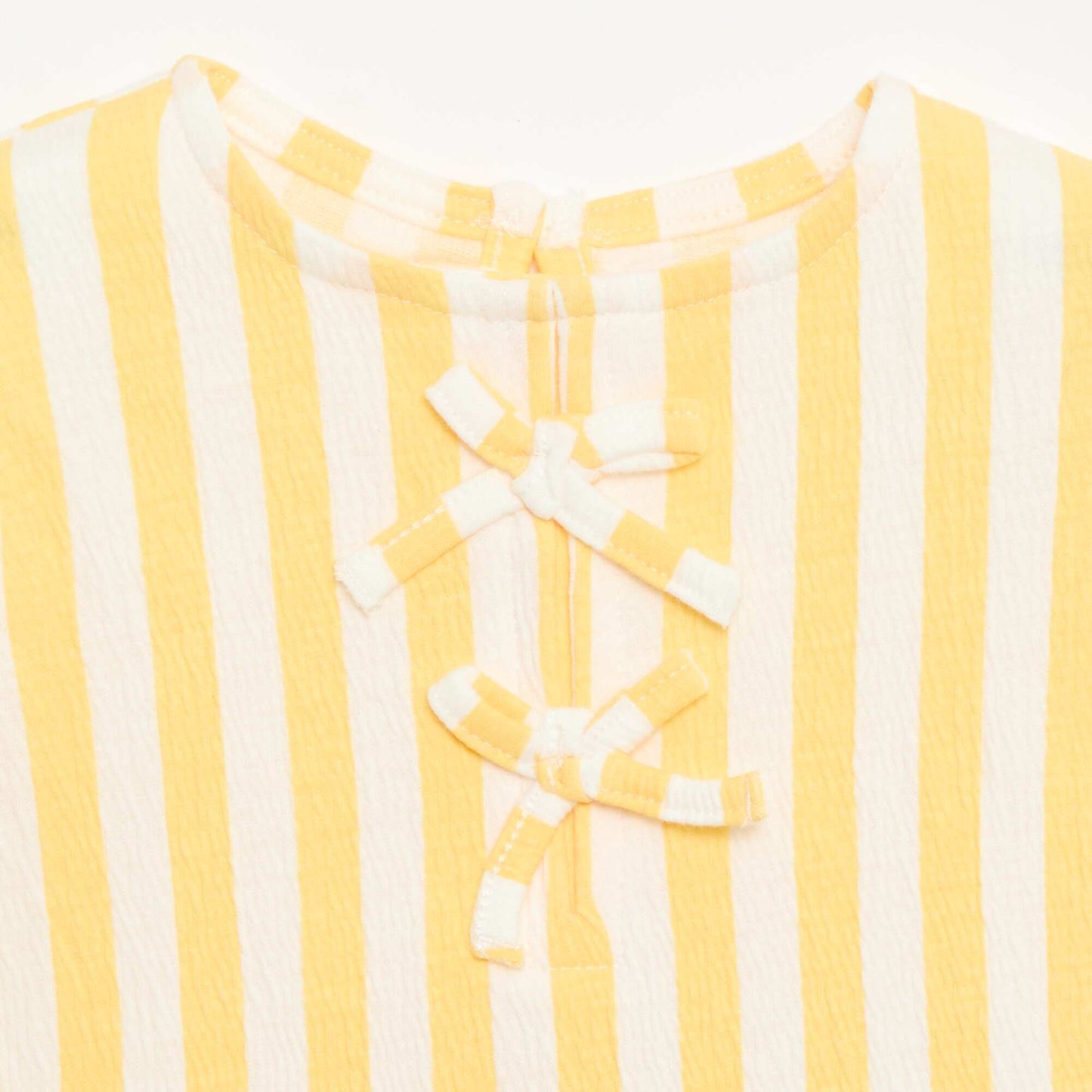 Tee-shirt imprimé et volanté JAUNE