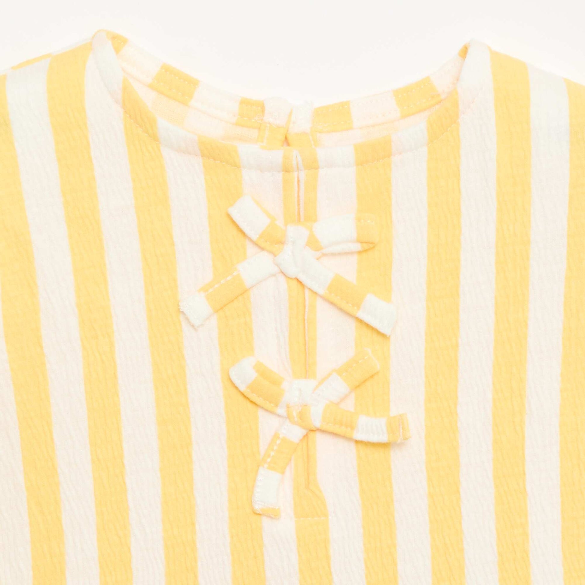 Tee-shirt imprimé et volanté JAUNE