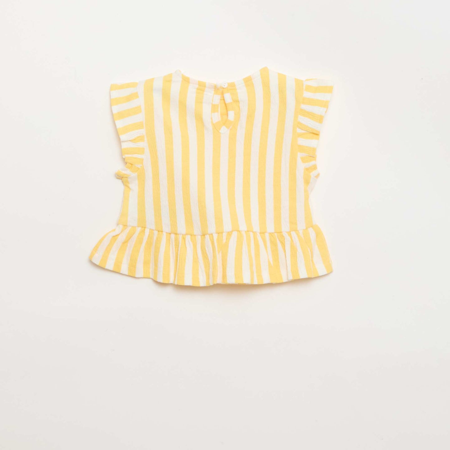 Tee-shirt imprimé et volanté JAUNE