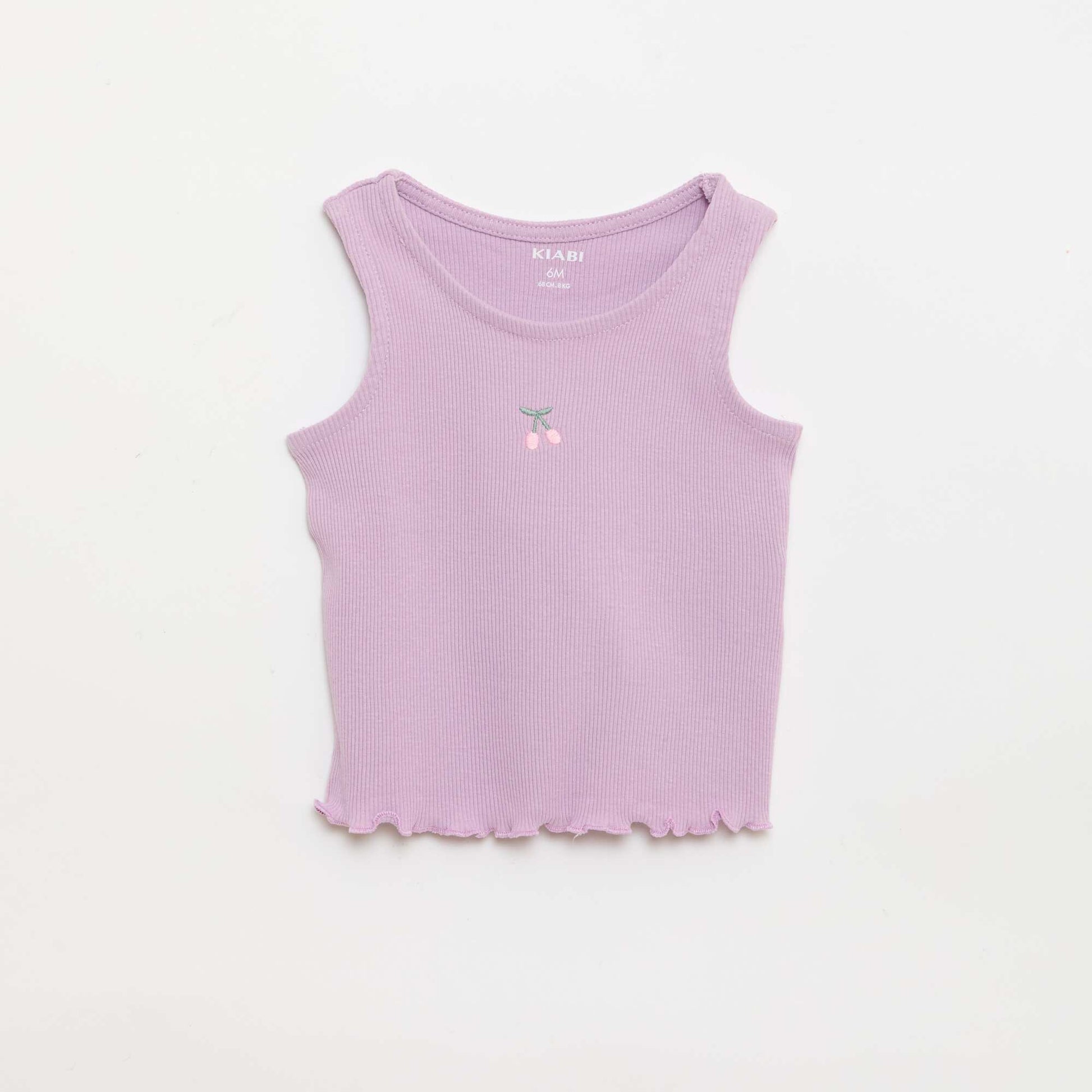 Débardeur en rib avec base ondulée VIOLET