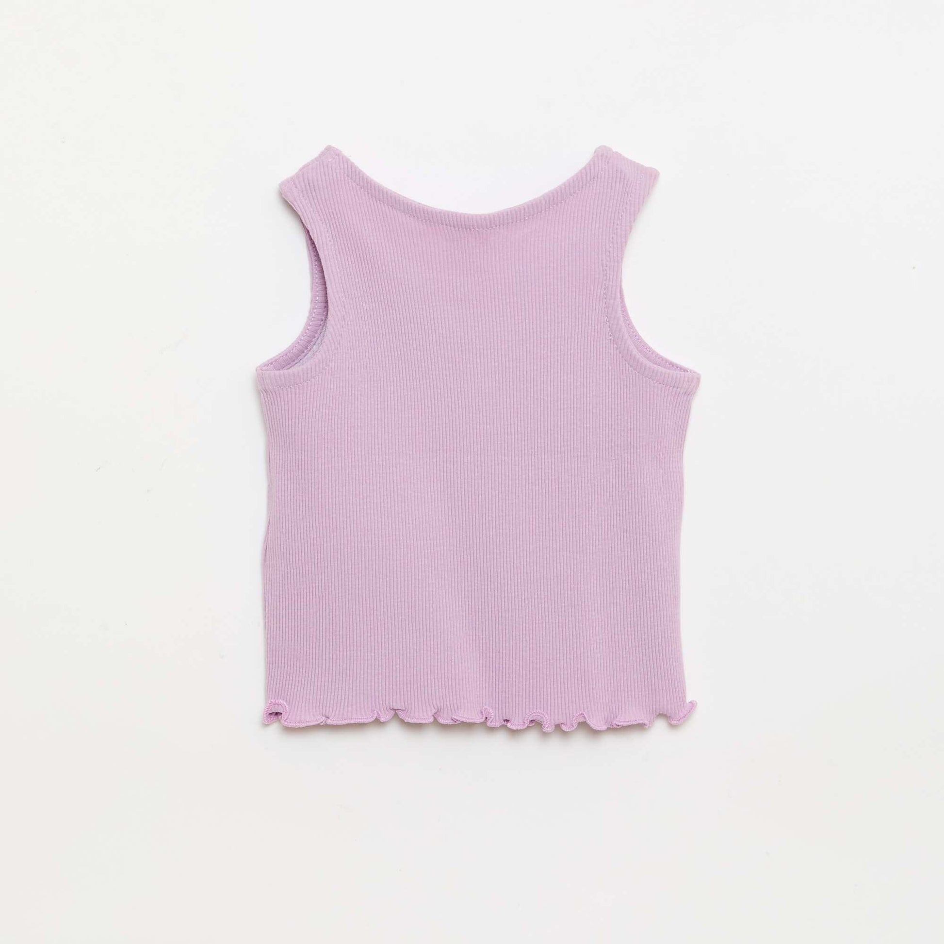 Débardeur en rib avec base ondulée VIOLET