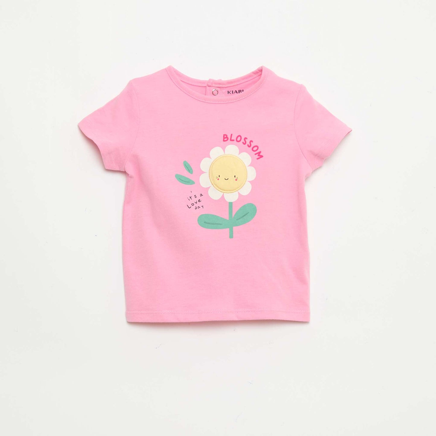 T-shirt imprimé et brodé à manches courtes ROSE