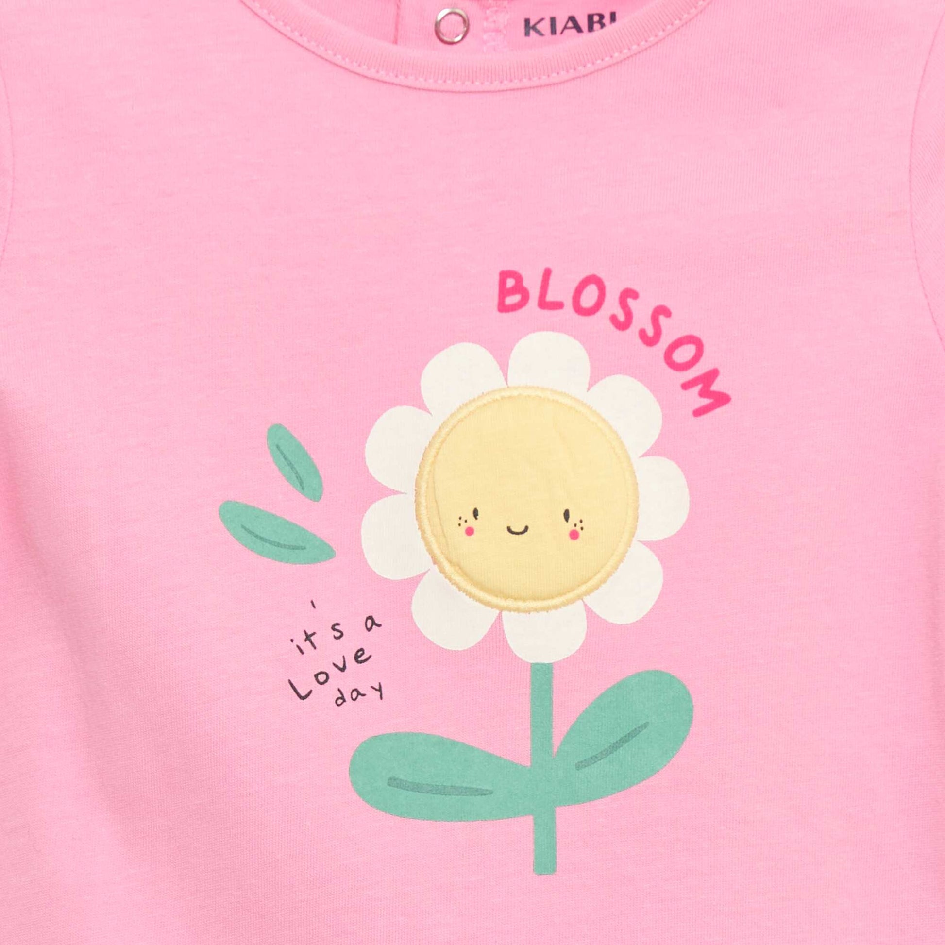 T-shirt imprimé et brodé à manches courtes ROSE