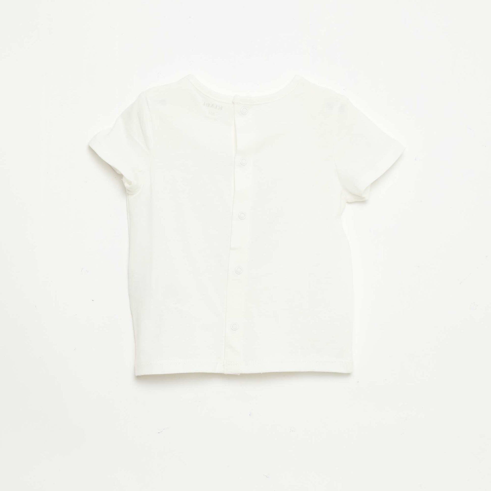 T-shirt imprimé et brodé à manches courtes BLANC