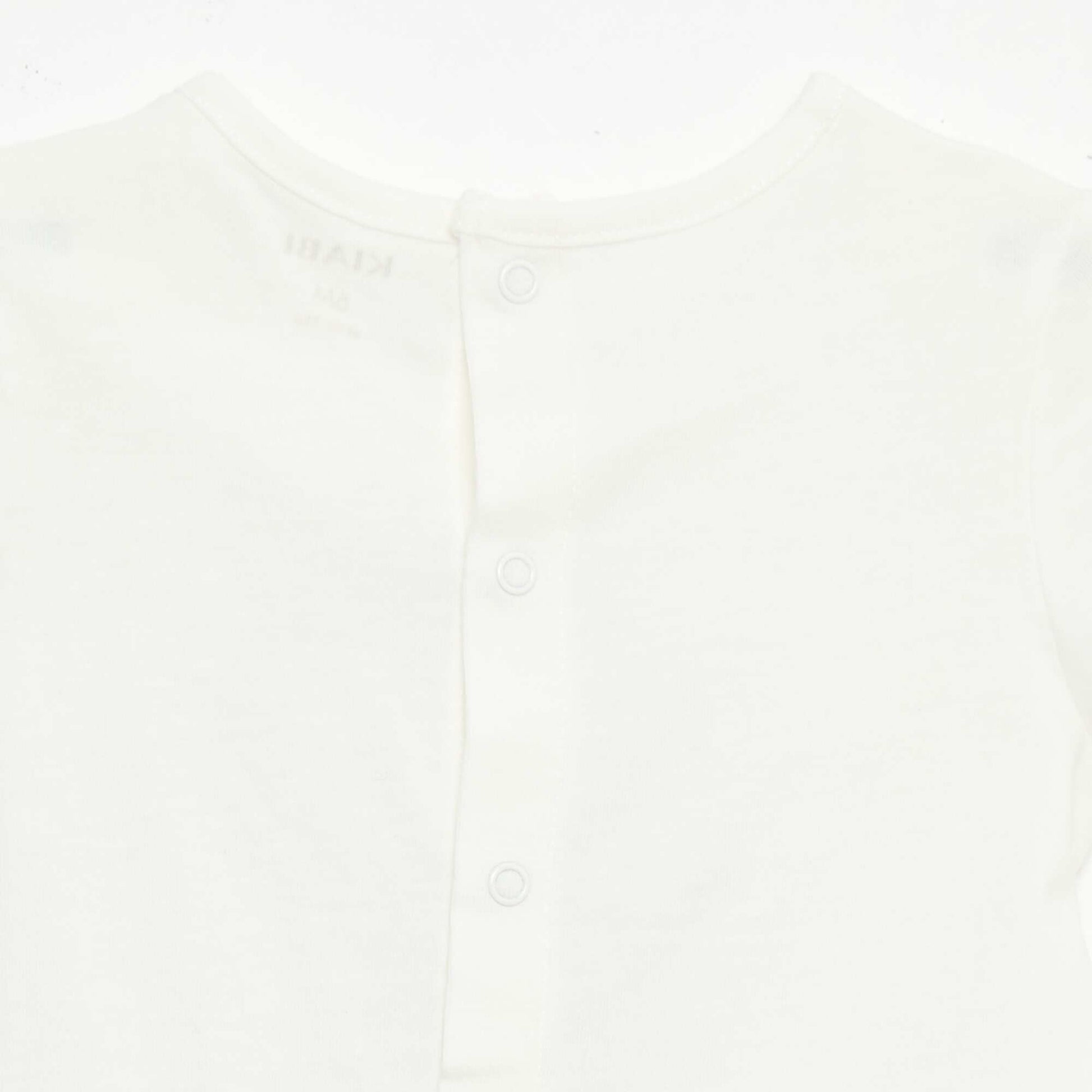 T-shirt imprimé et brodé à manches courtes BLANC