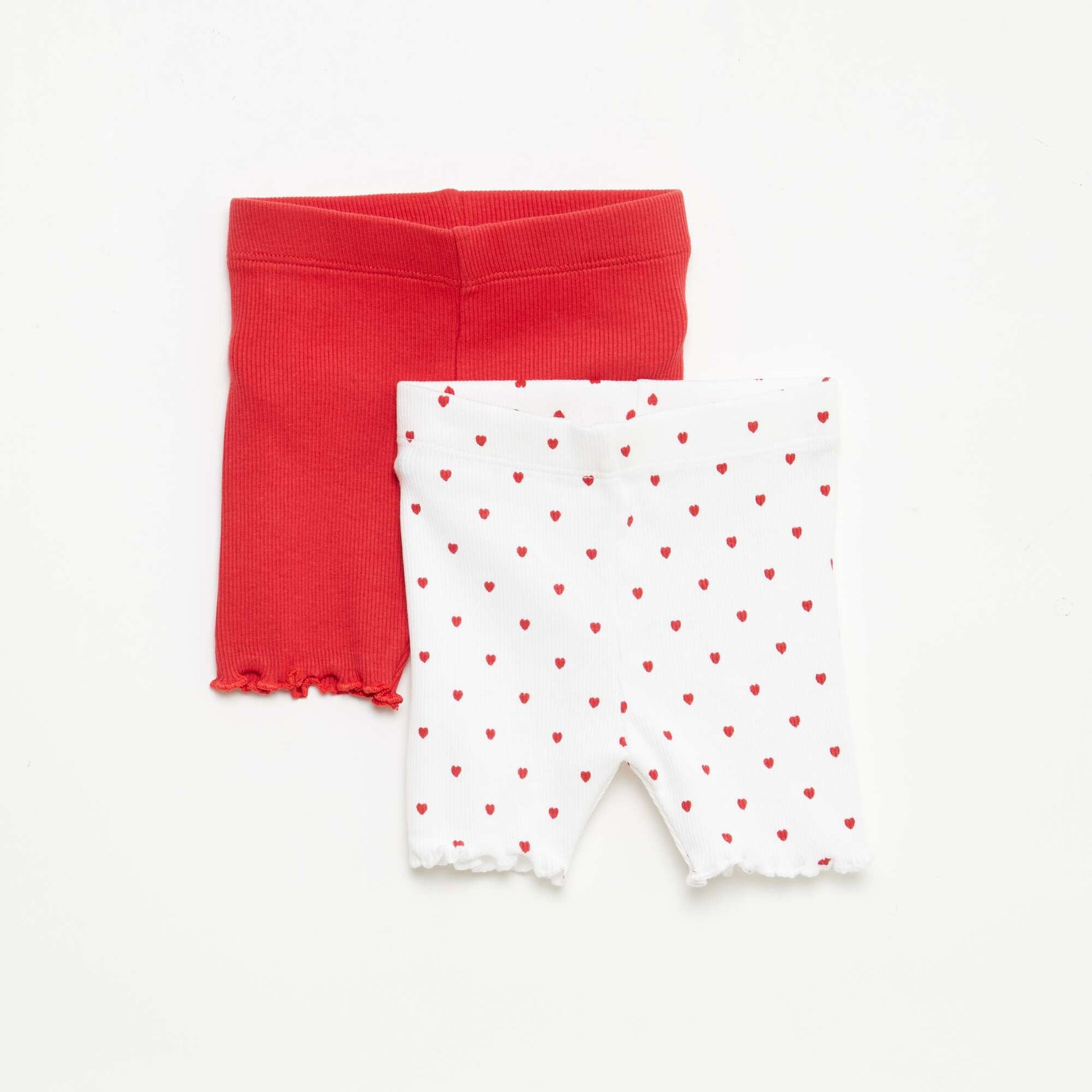 Lot de 2 leggings côtelés BLANC