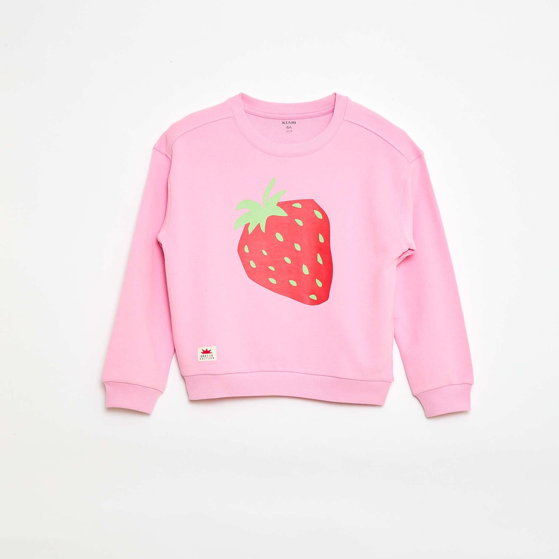 Sweat en French Terry imprimé devant ROSE