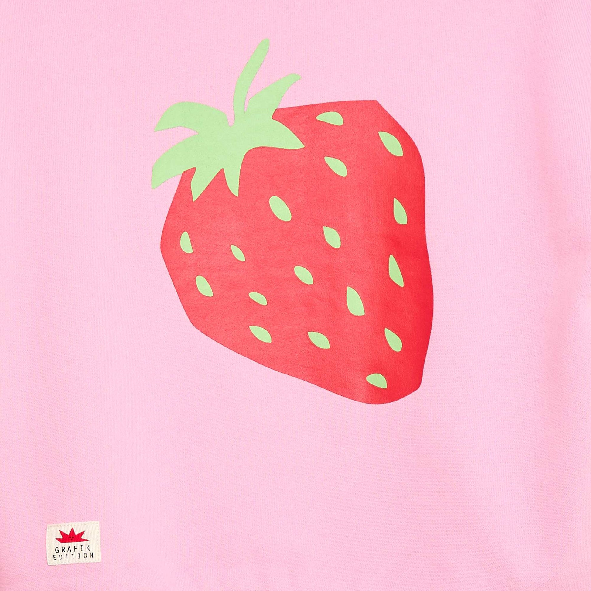 Sweat en French Terry imprimé devant ROSE