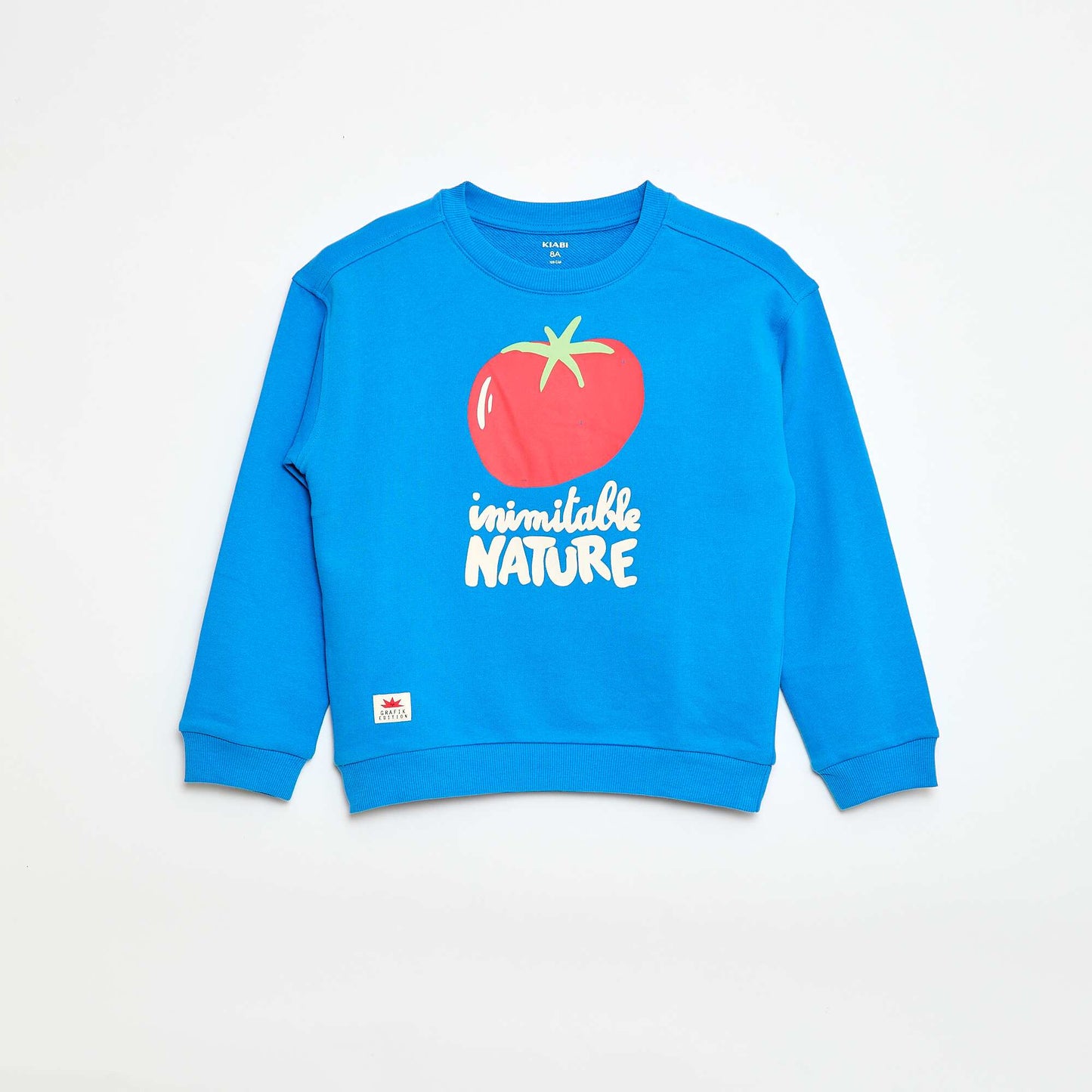 Sweat en French Terry à motif BLEU