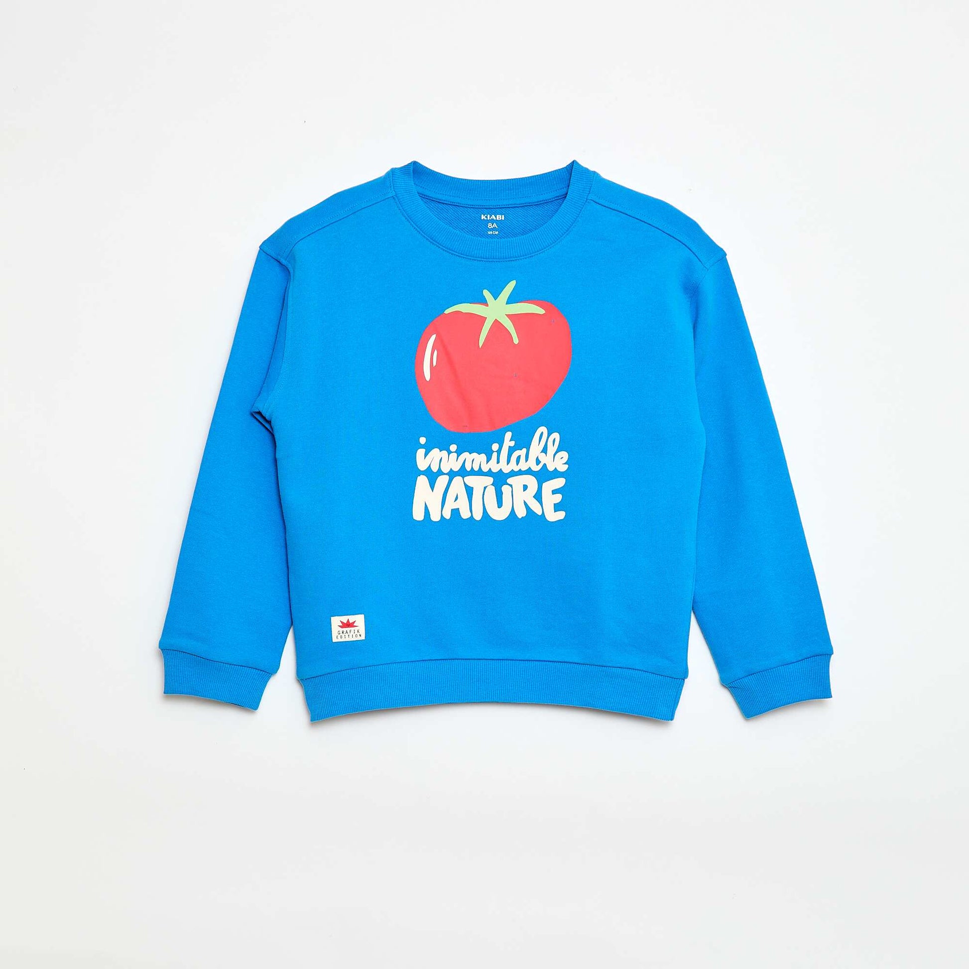 Sweat en French Terry à motif BLEU