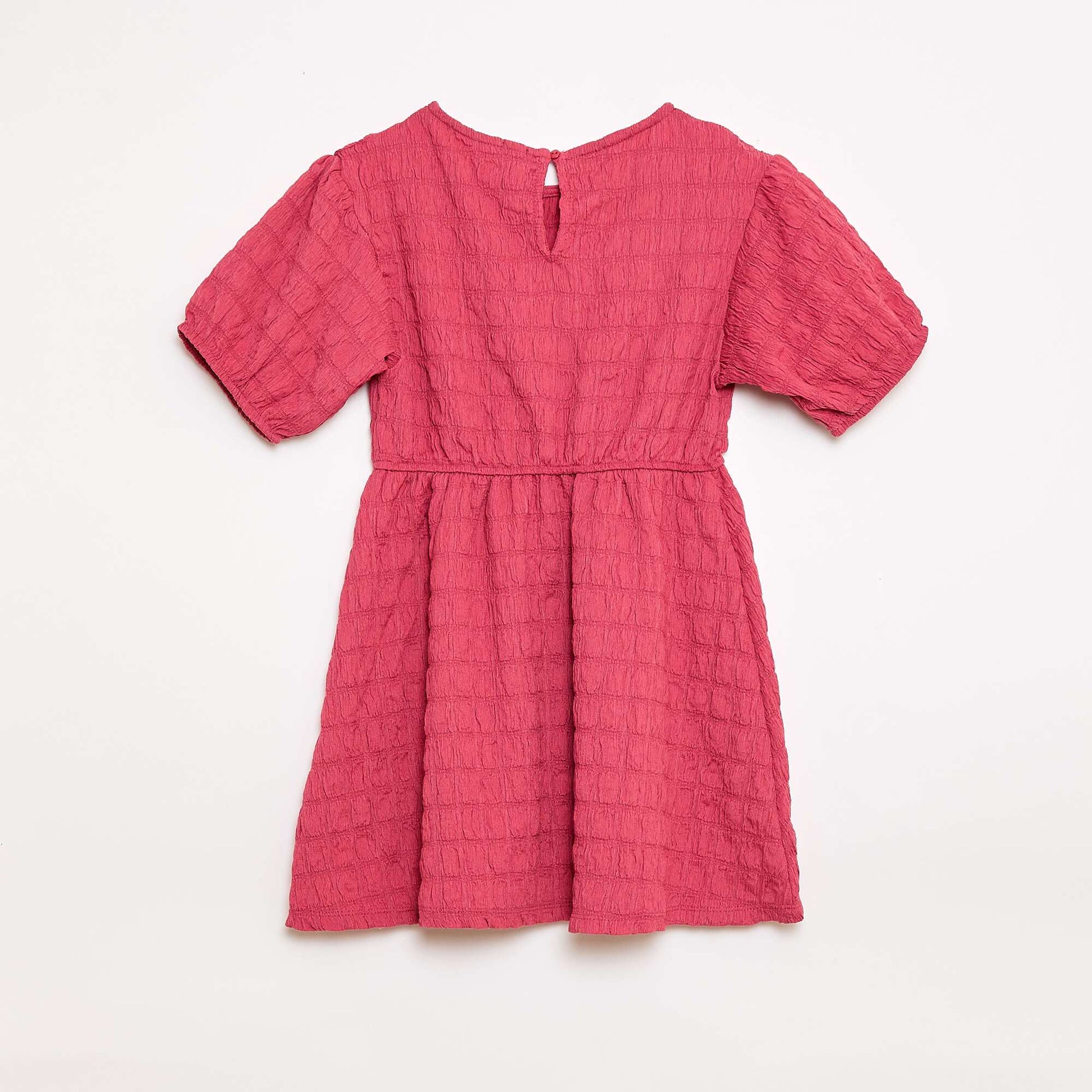 Robe légère unie à manches courtes ROSE