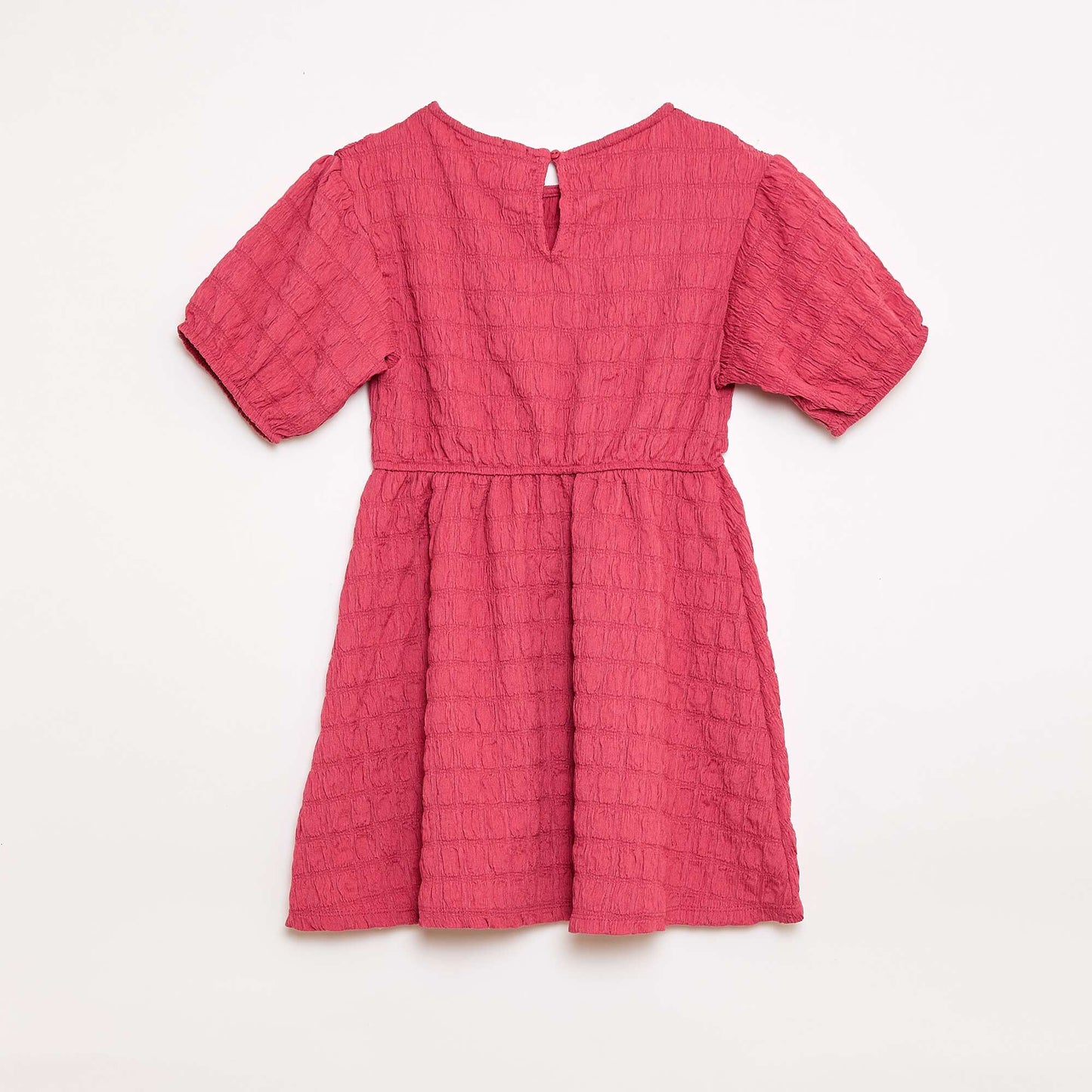 Robe légère unie à manches courtes ROSE