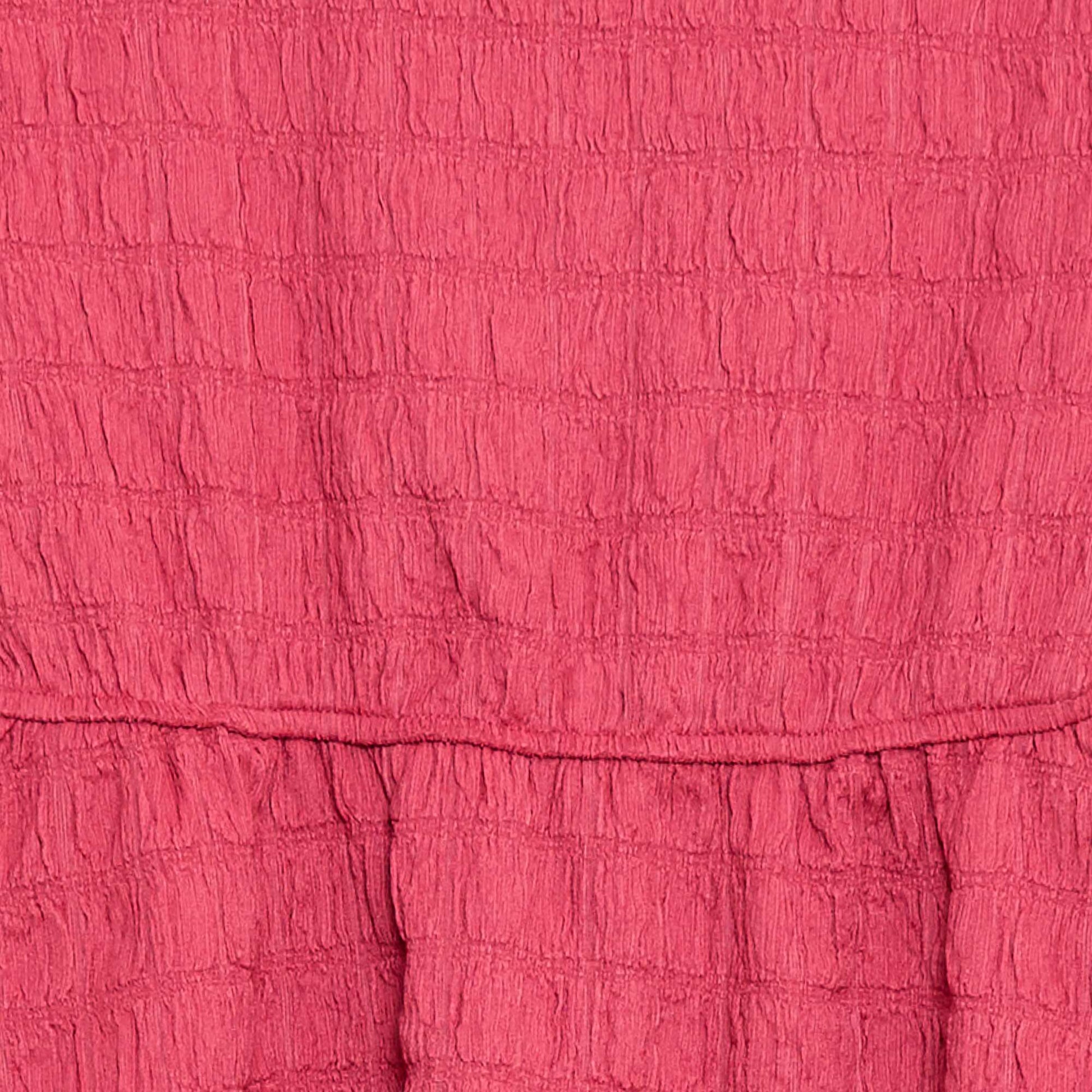 Robe légère unie à manches courtes ROSE