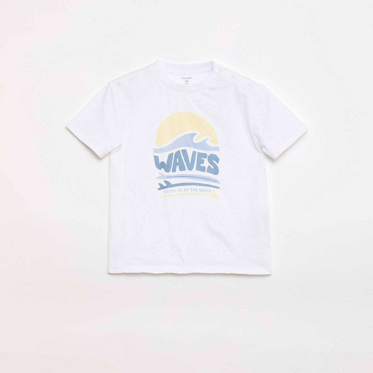 Tee-shirt imprimé à manches courtes - Collection facile à enfiler BLANC