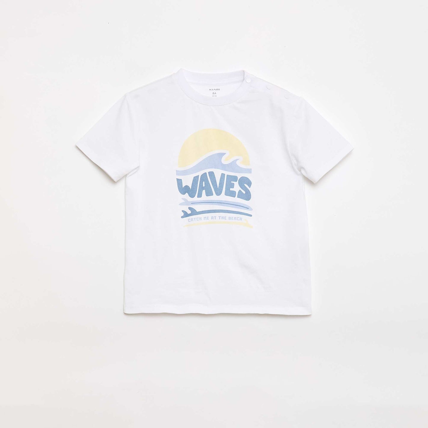 Tee-shirt imprimé à manches courtes - Collection facile à enfiler BLANC