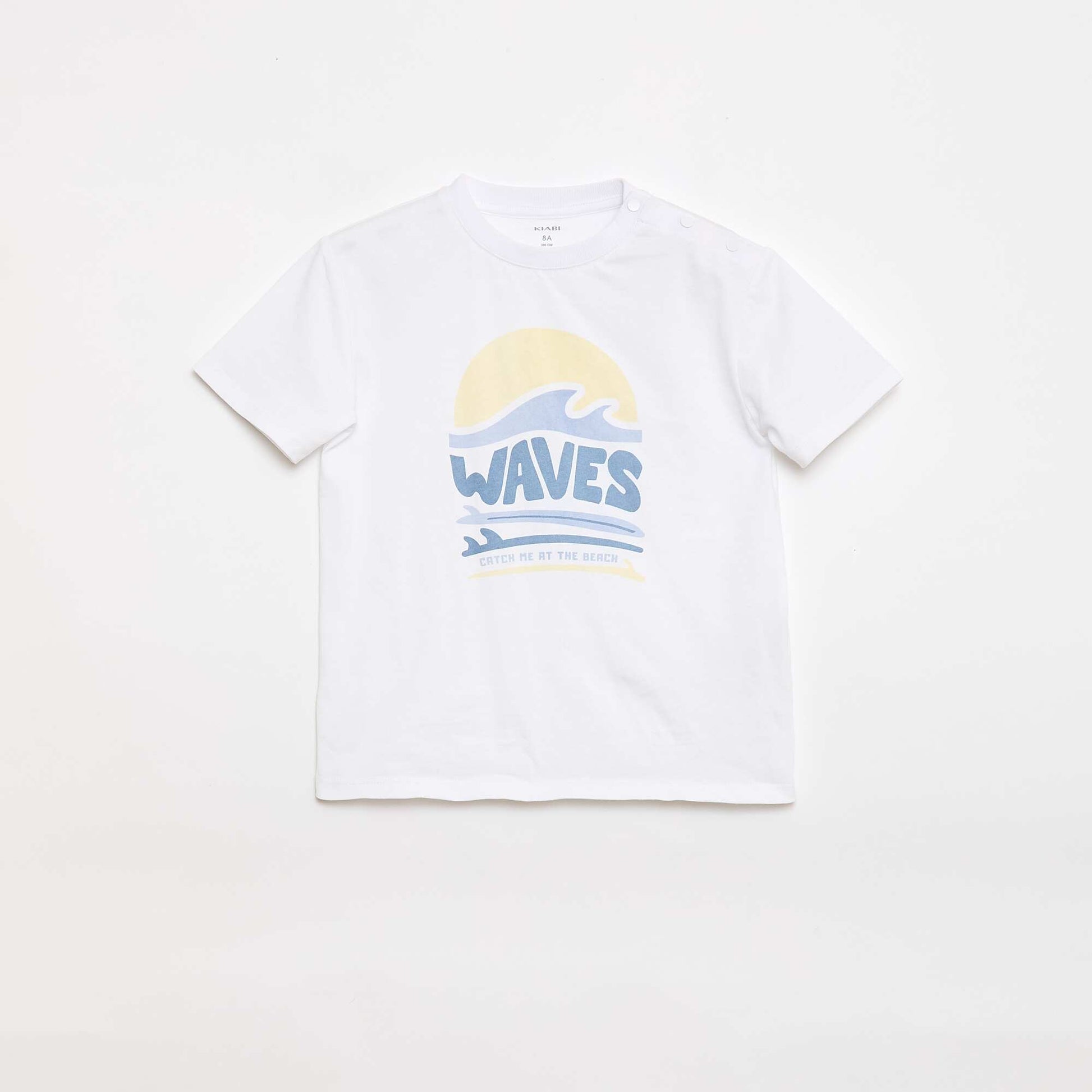 Tee-shirt imprimé à manches courtes - Collection facile à enfiler BLANC