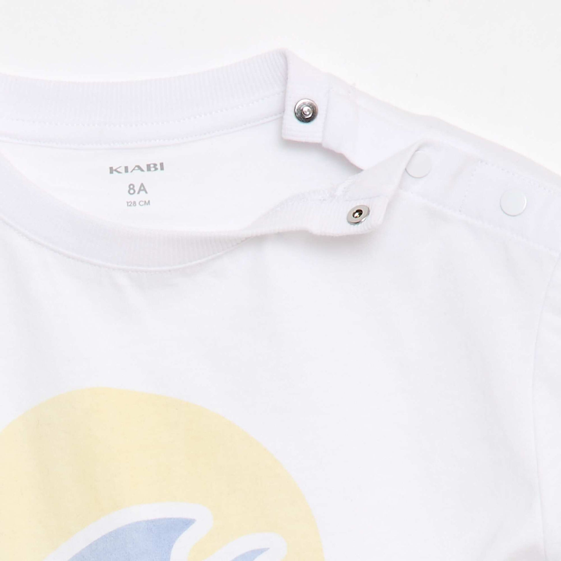 Tee-shirt imprimé à manches courtes - Collection facile à enfiler BLANC