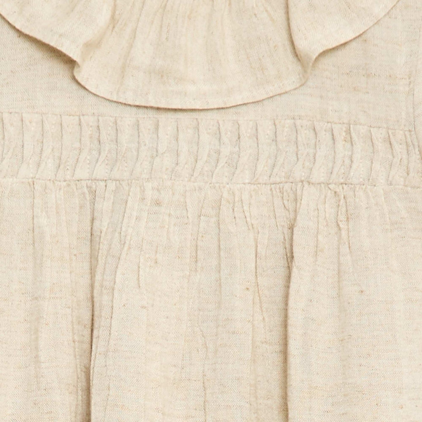 Robe collerette en lin mélangé BEIGE