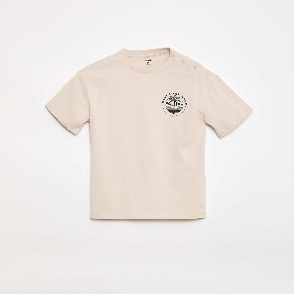Tee-shirt imprimé à manches courtes - Collection facile à enfiler BEIGE